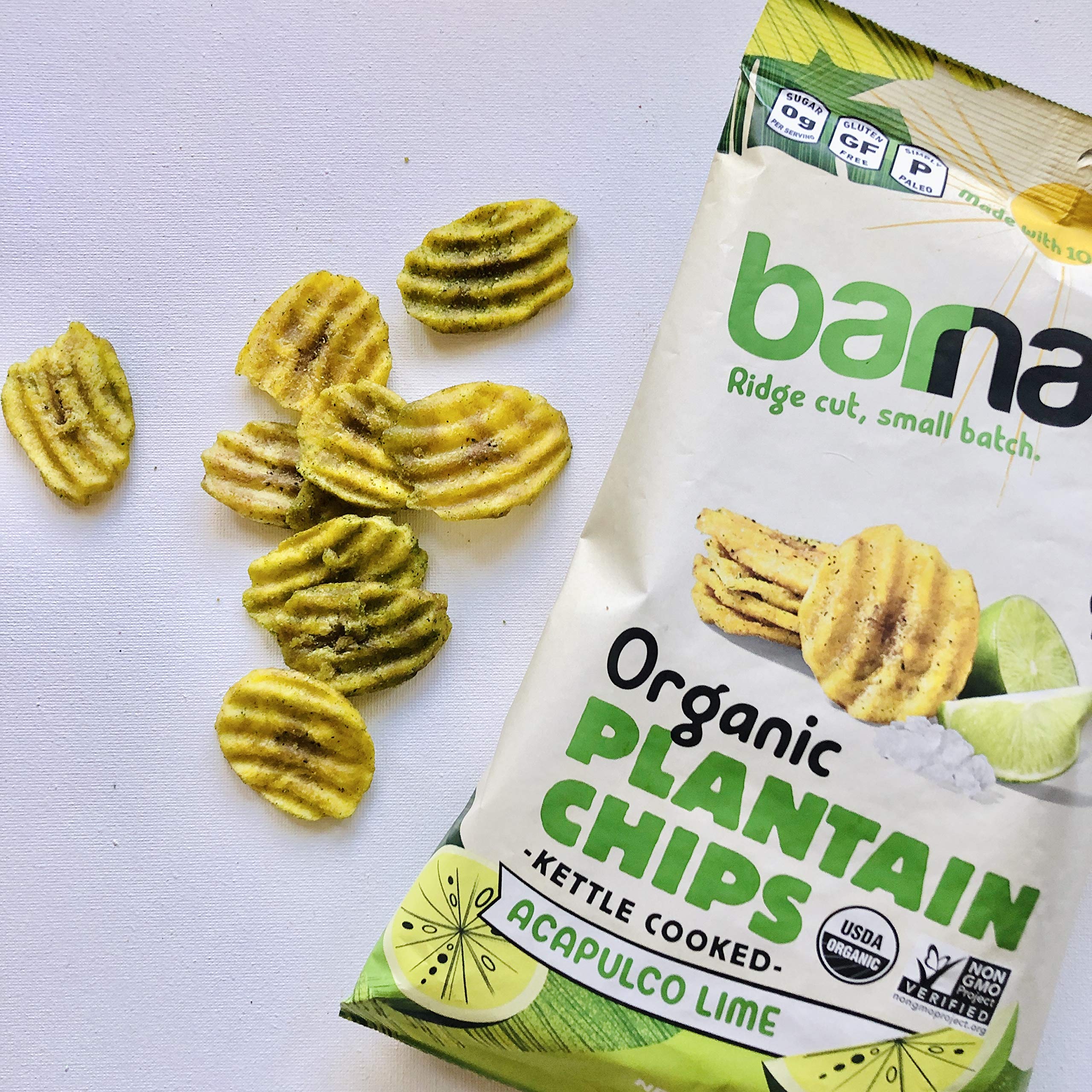 Barnana Organic Plantain Chips, Acapulco Lime, 5 Ounce Bag Paleo