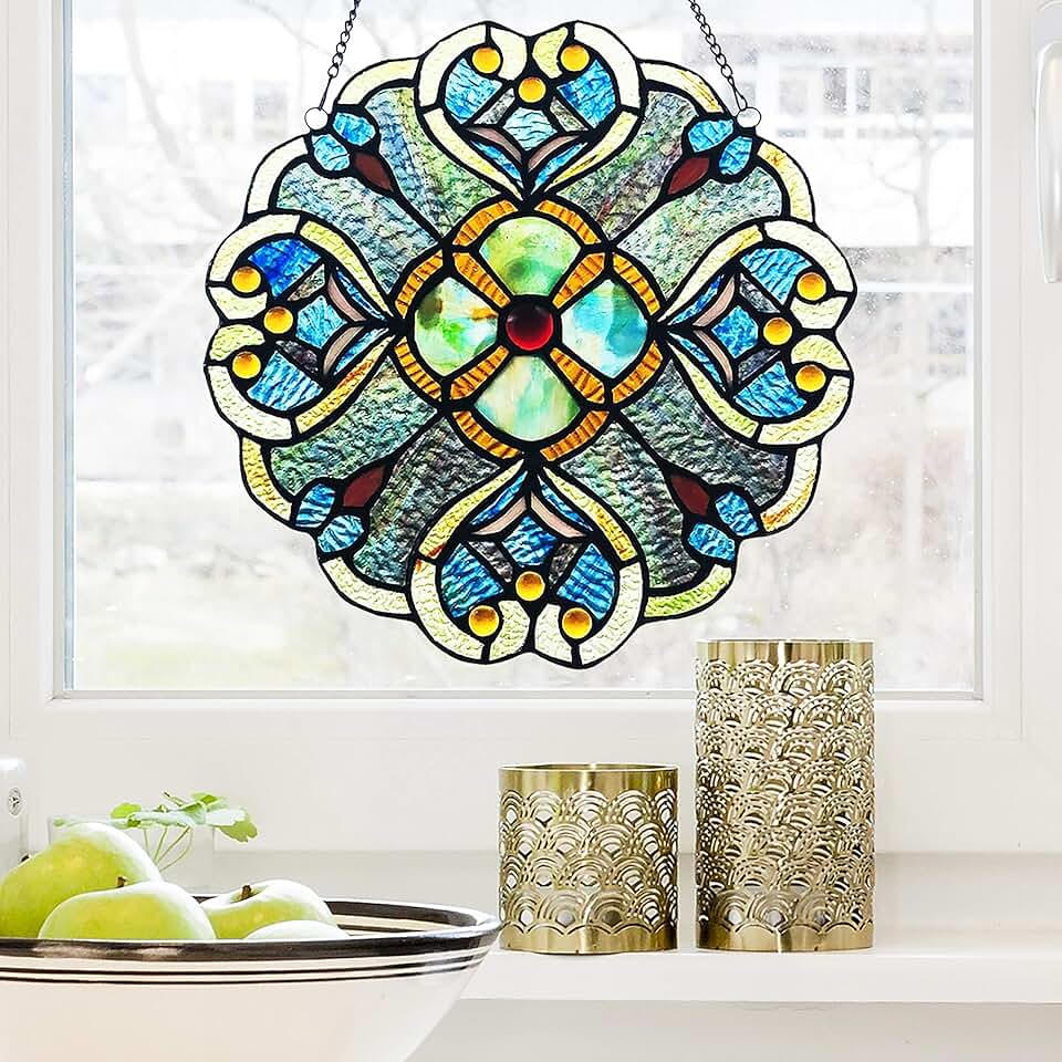 stained glass panel round