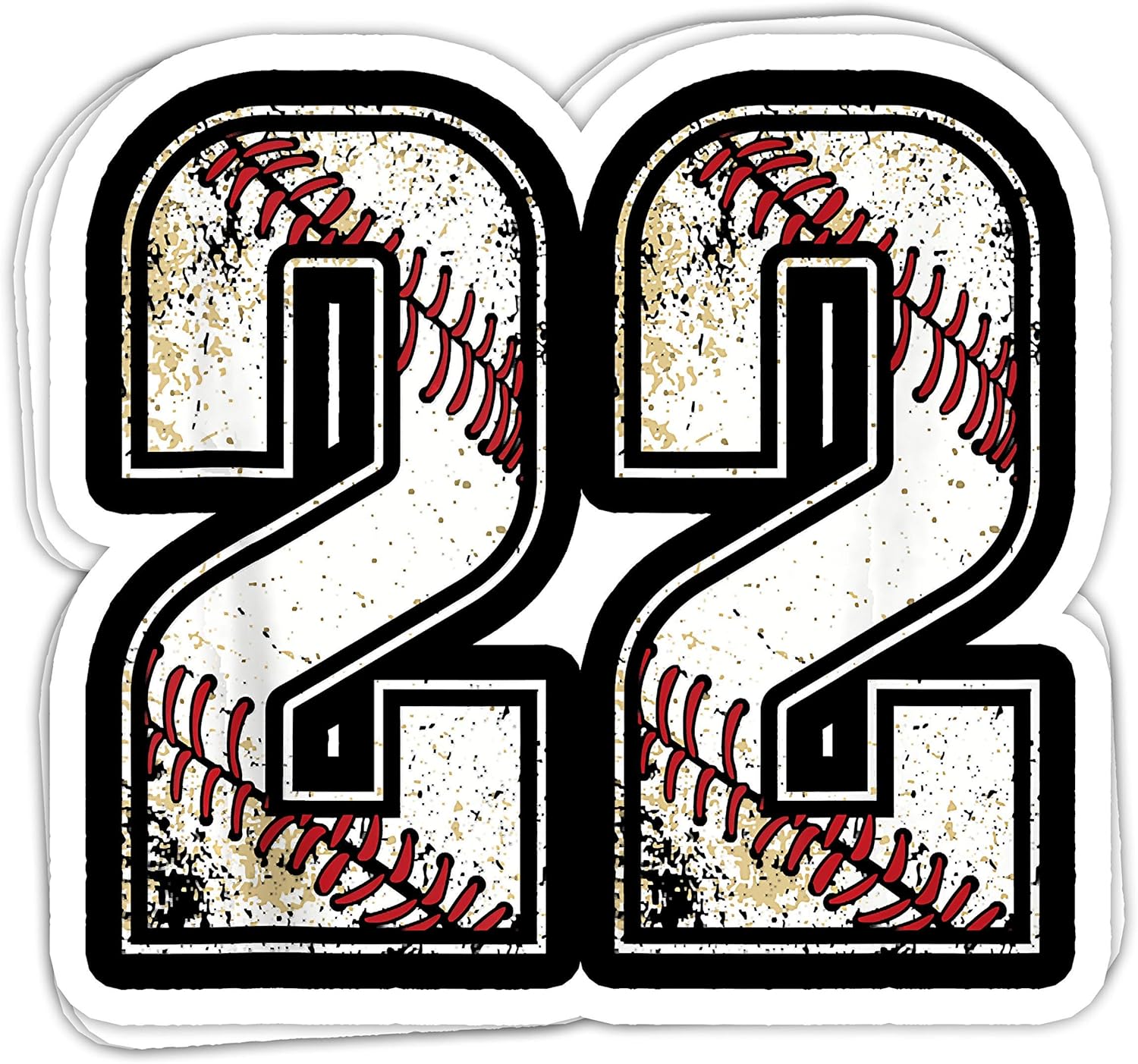 22 Baseball Jersey número 22 Vintage Retro regalo de cumpleaños – 4 x 3 ...