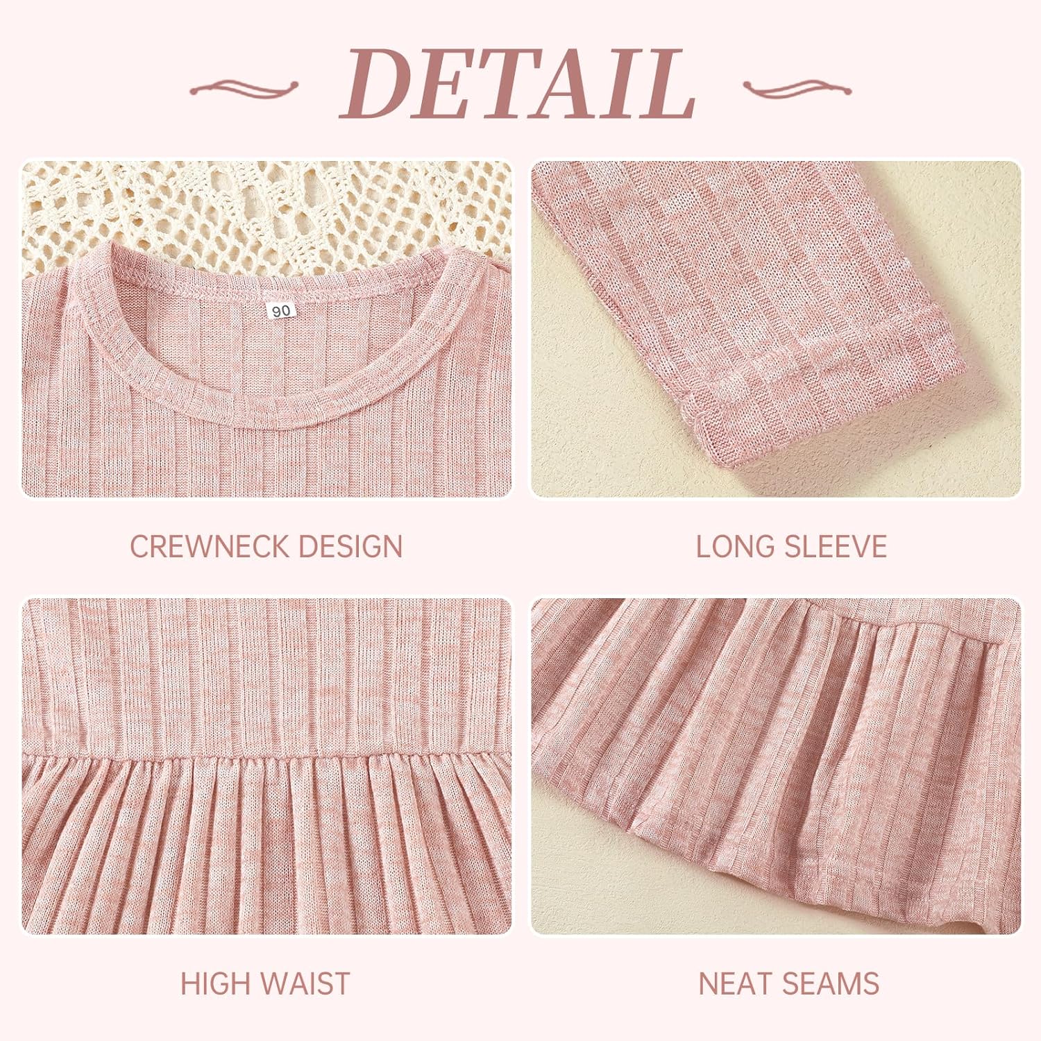 Toddler Baby Girl Long Sleeve Dress Girls Knit Sweater Dresses Tiered Kids Swing Holiday Clothes Fall Winter - Image 5