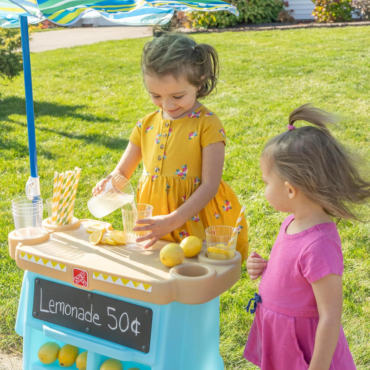 Step2 My First Lemonade Stand for Kids, Play Toy for Toddlers Ages 3+ Years Old, Durable, Easy Assembly, Blue