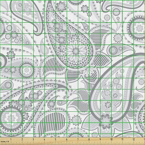 Miniatura 2 de Ambesonne The Yard - Tela de cachemira suave, digital, tradicional, persa ornamentada, con imagen de trazería, tela decorativa para tapicería y