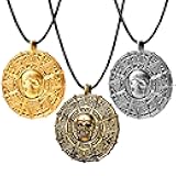 3PCS Pirate Coin Necklace, Halloween Skull Necklace for Men, Women & Kids Cosplay Props Dress Up Accessories