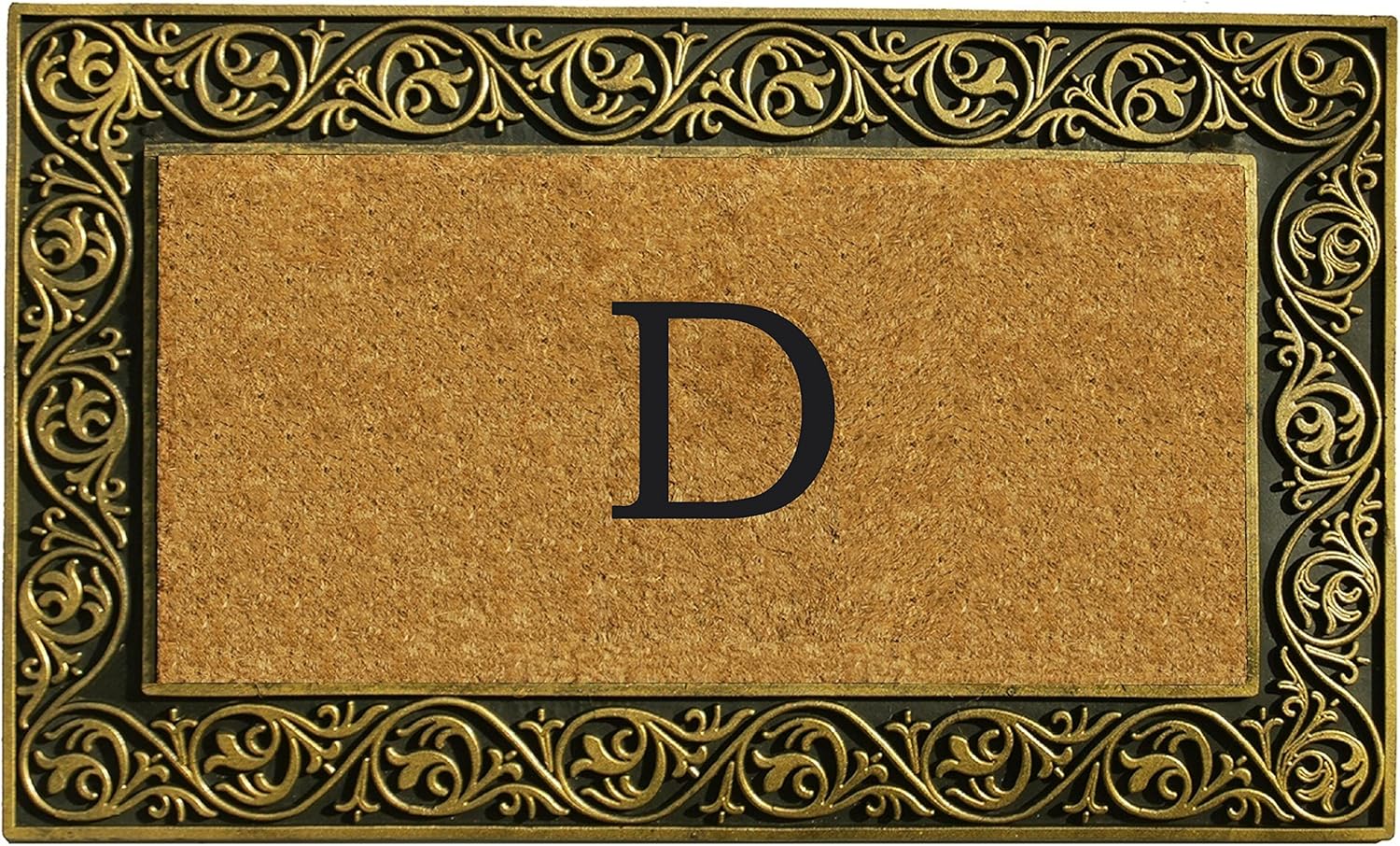 Home & More 10001GOLDD Prestige Gold Monogram Doormat (Letter D)