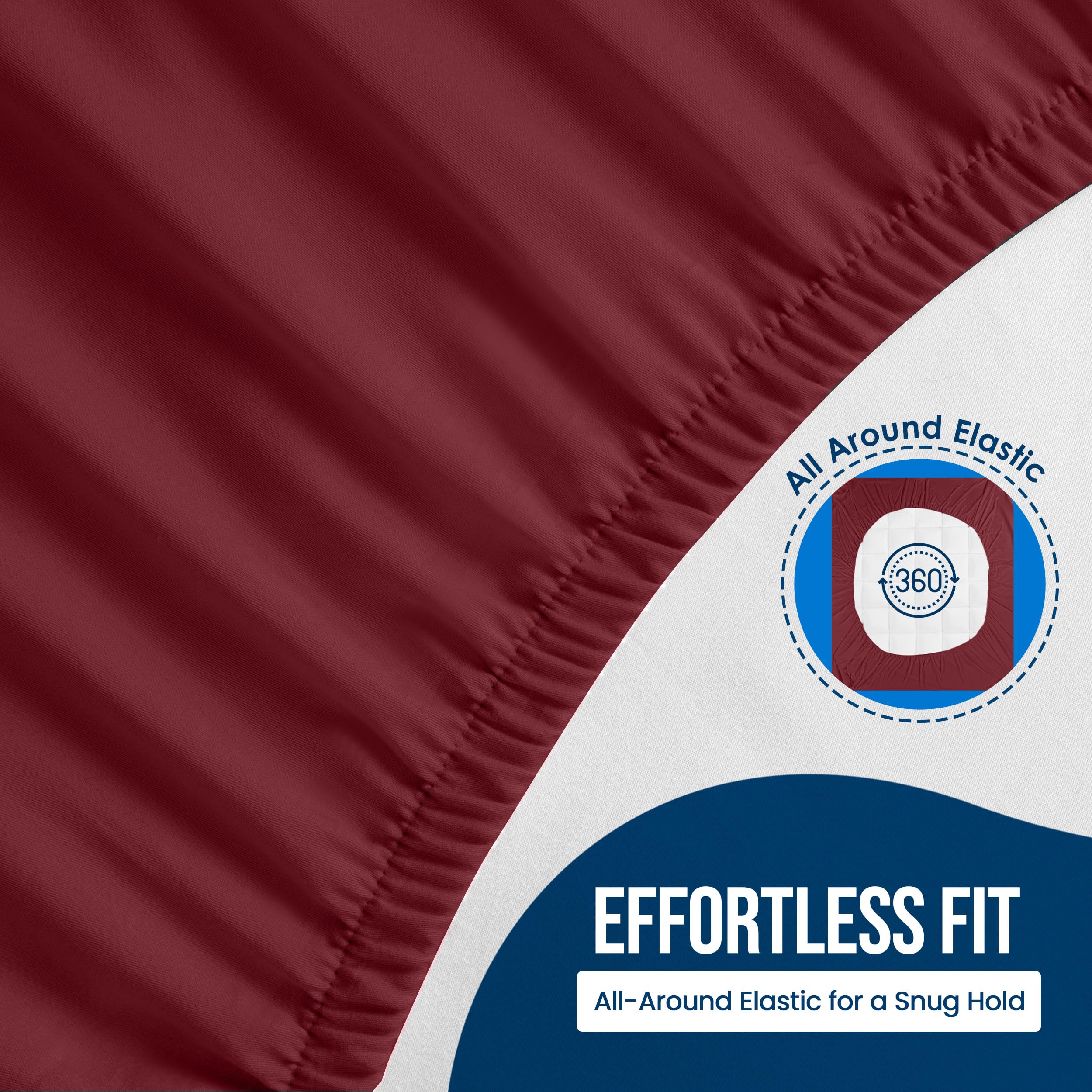 Utopia Bedding Waterproof Mattress Protector Queen Size, Premium Terry Mattress Cover 200 GSM, Breathable, Fitted Style with Stretchable Pockets (Burgundy): Pink Crib