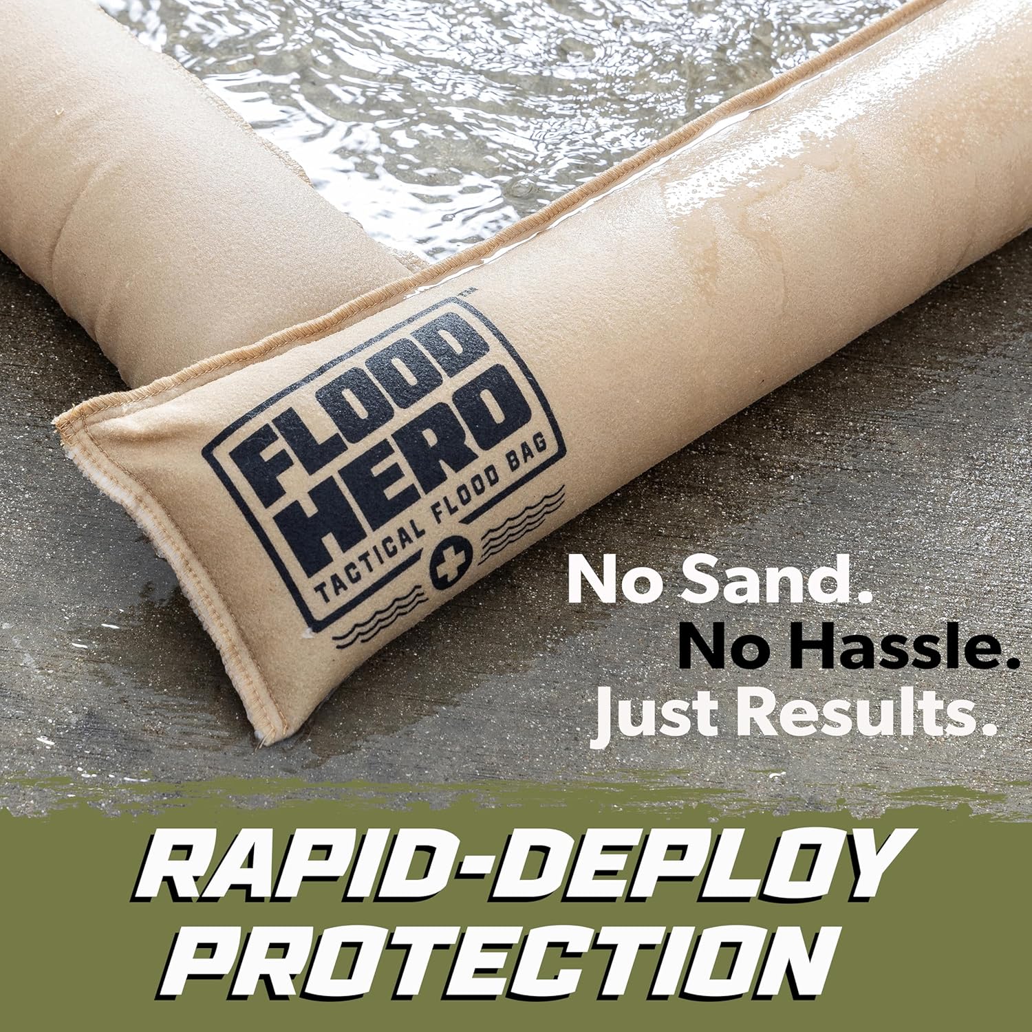 Flood Hero 18 ft Water Activated Sandbag - Flood Bag Barrier for Home