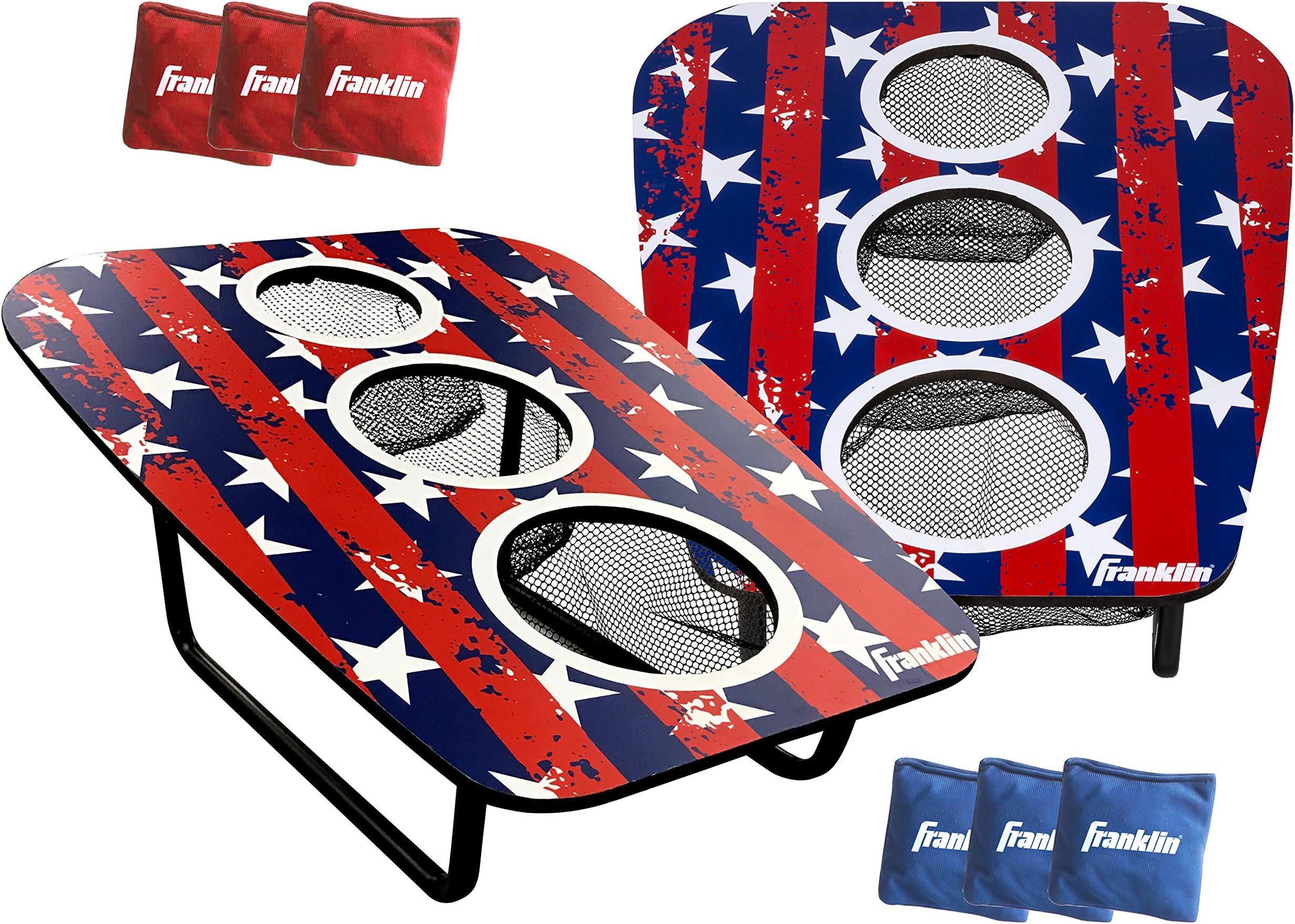 Bean Bag Toss Yard Game – 3 Hole Cornhole Board Set – with 6 Bean Bags