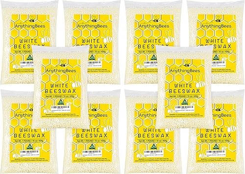 Anythingbees Pellets de cera de abeja hechos a mano, 100% natural, cosmética de alta calidad, grado puro, triple filtrada, fácil de derretir, ideal