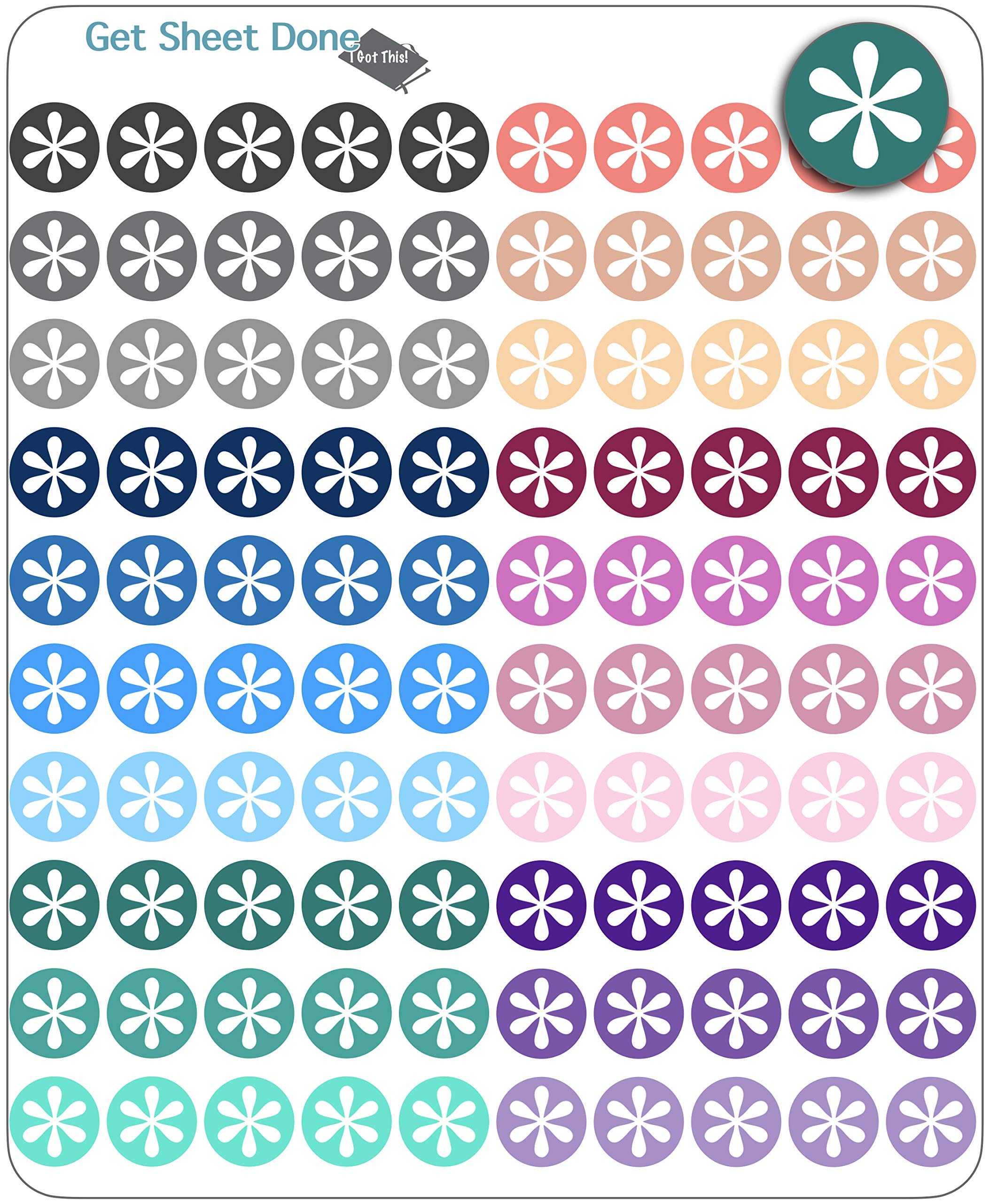 Asterisk Icon Planner Sticker / 110 Mini Dot Vinyl (1/3”) / Star Important Accent Reminder Reward Kids/Essential Productivity Life Planner/Bullet Bujo Journal/Todo Appointments