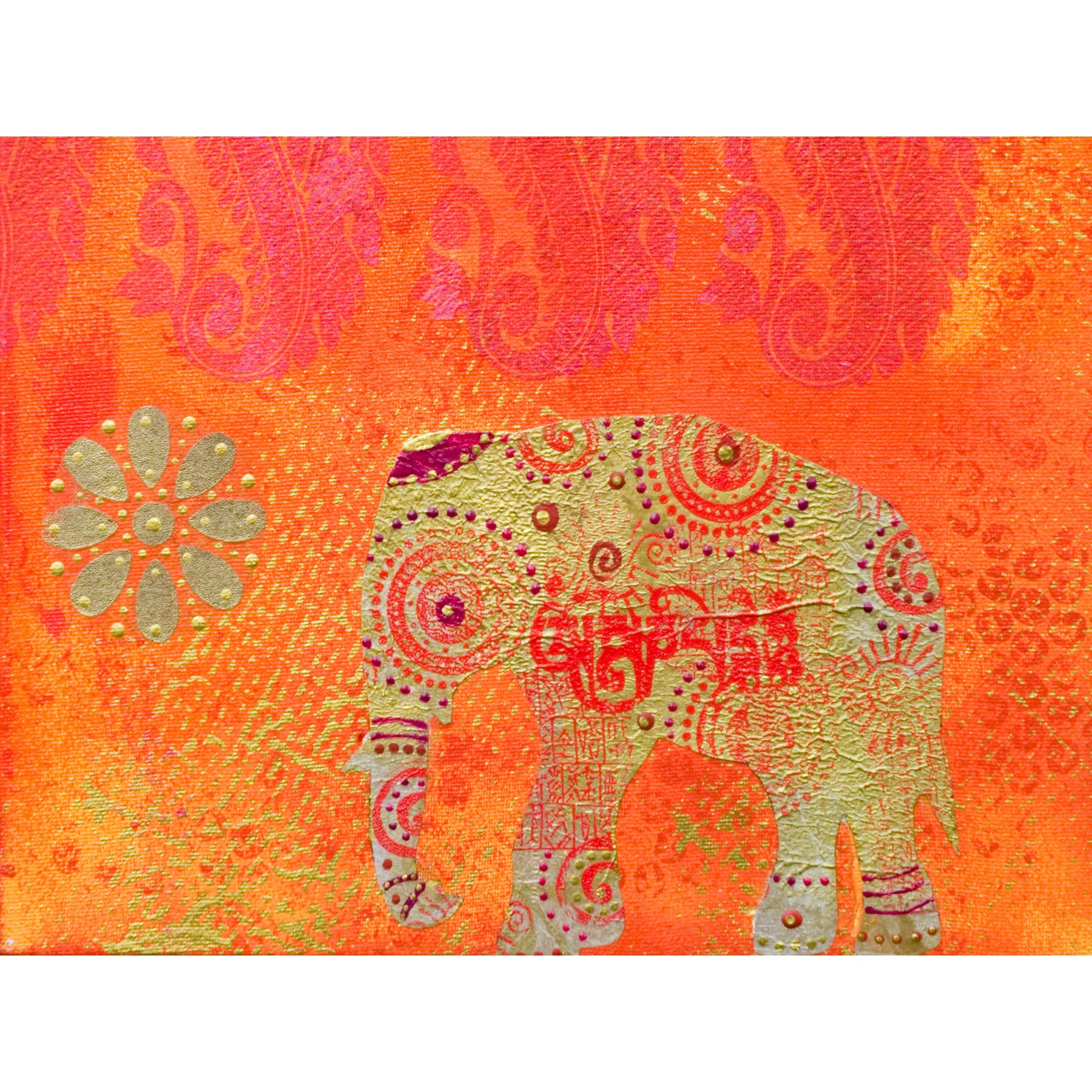 Wee Blue Coo Indian Elephant Texture Large Wall Art Poster Print Thick Paper 18X24 Inch