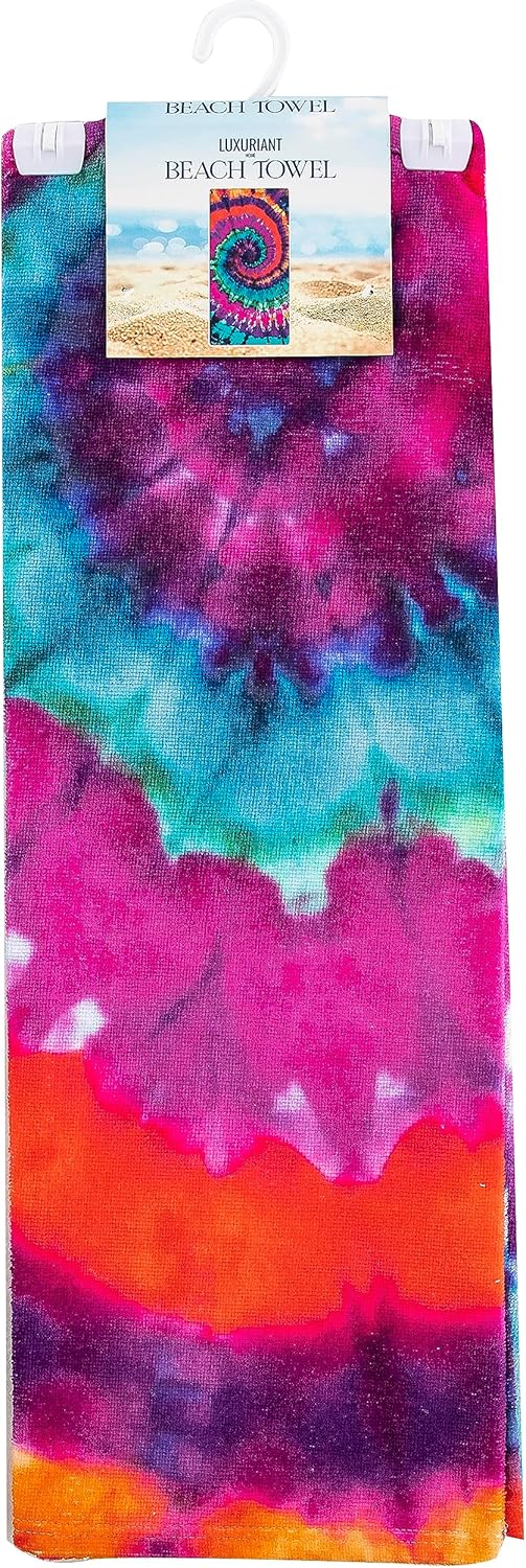 NORTHWEST Classics Beach Towel, 30" x 60", Psychedelic Tie Dye Design - Image 2