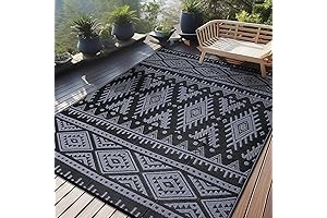 OLANLY Waterproof Outdoor Rug 9x12 ft