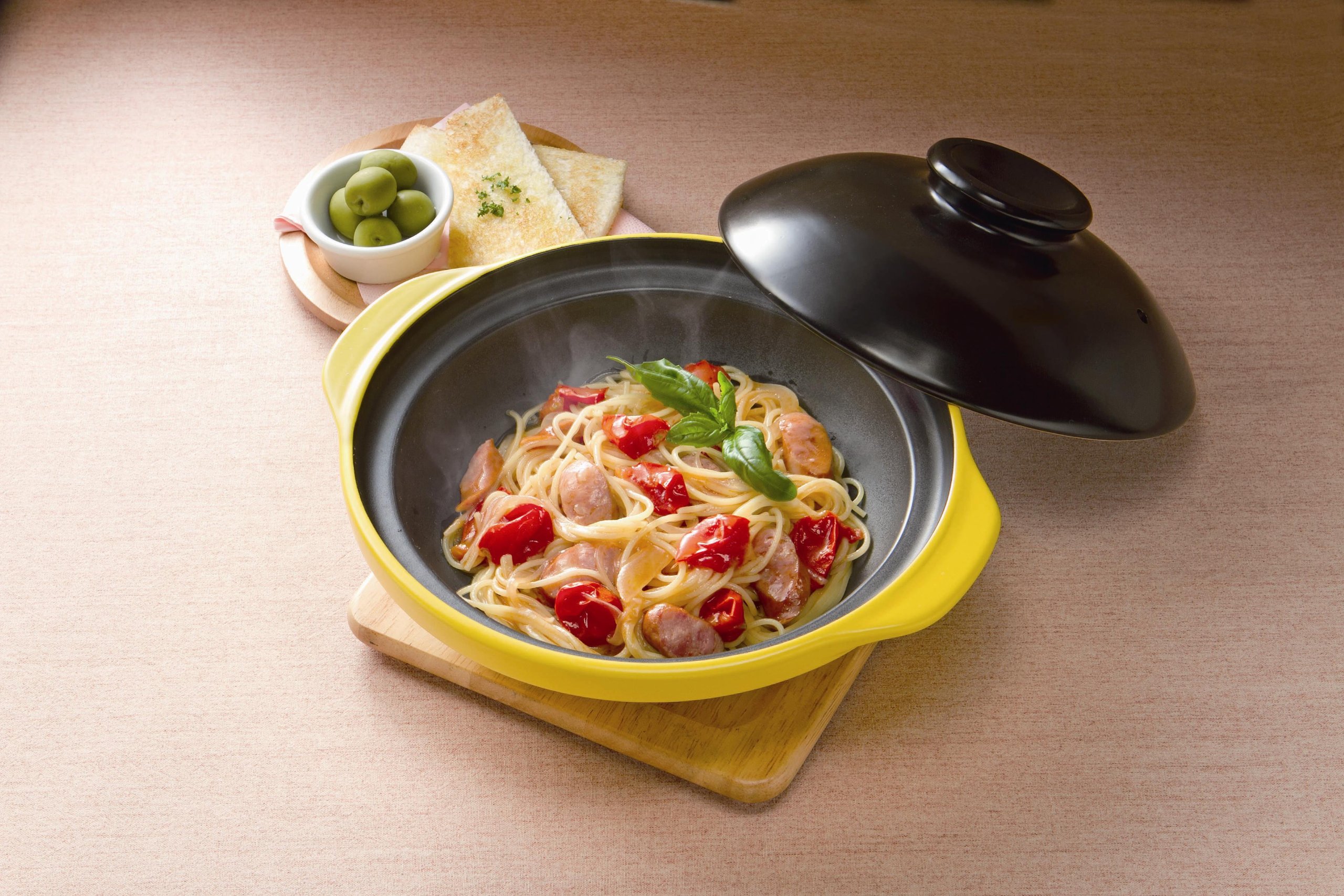 Amazon｜イシガキ産業 レンジde土鍋 パスタ 7号 イエロー 3524｜電子