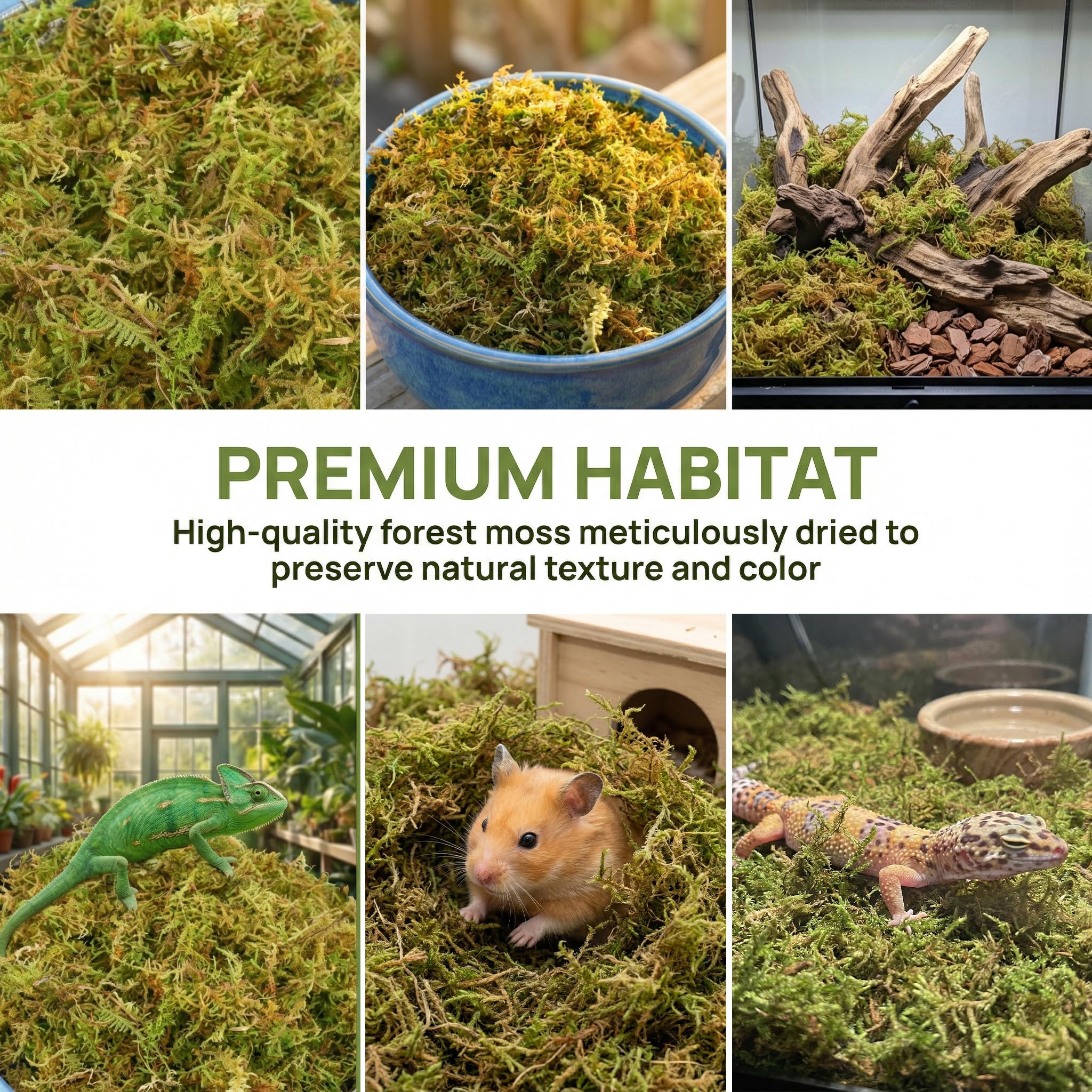 1,1 kg de mousse de sphaigne pour plantes, mousse d'orchidée à longues fibres pour plantes carnivores, terrariums et rempotage d'intérieur, briques de sphaigne compressées.