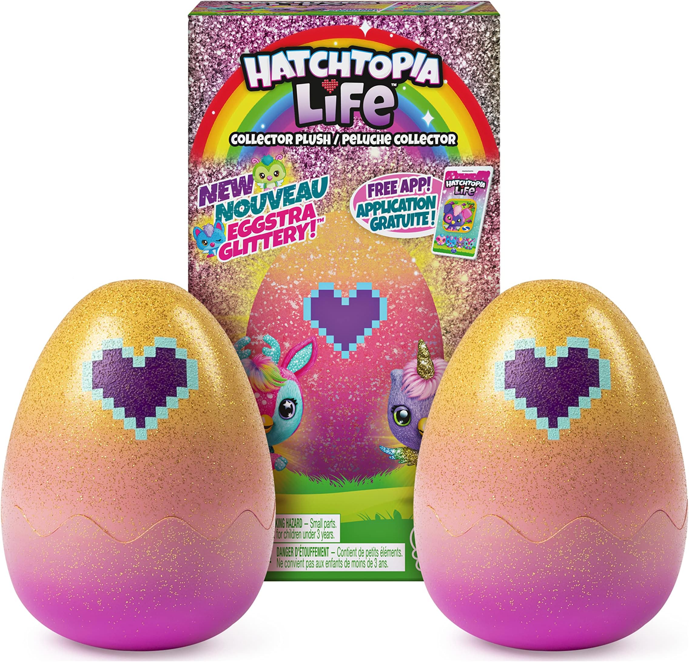 Hatchimals Hatchtopia Life 2-Pack, 2-inch Tall Plush with Interactive Game, for Ages 5 and up (Styles May Vary)