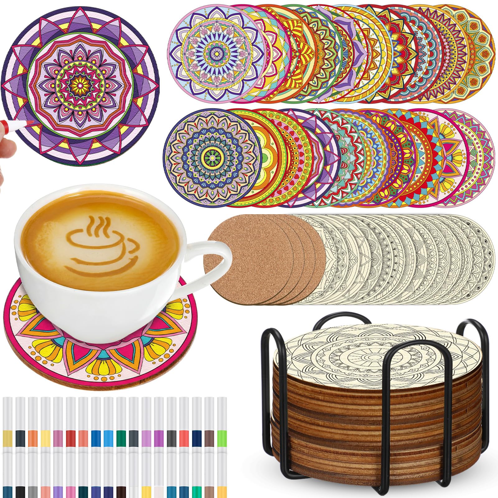 Photo 1 of Reallnaive 77 Pcs DIY Mandala Coasters Paint Kit