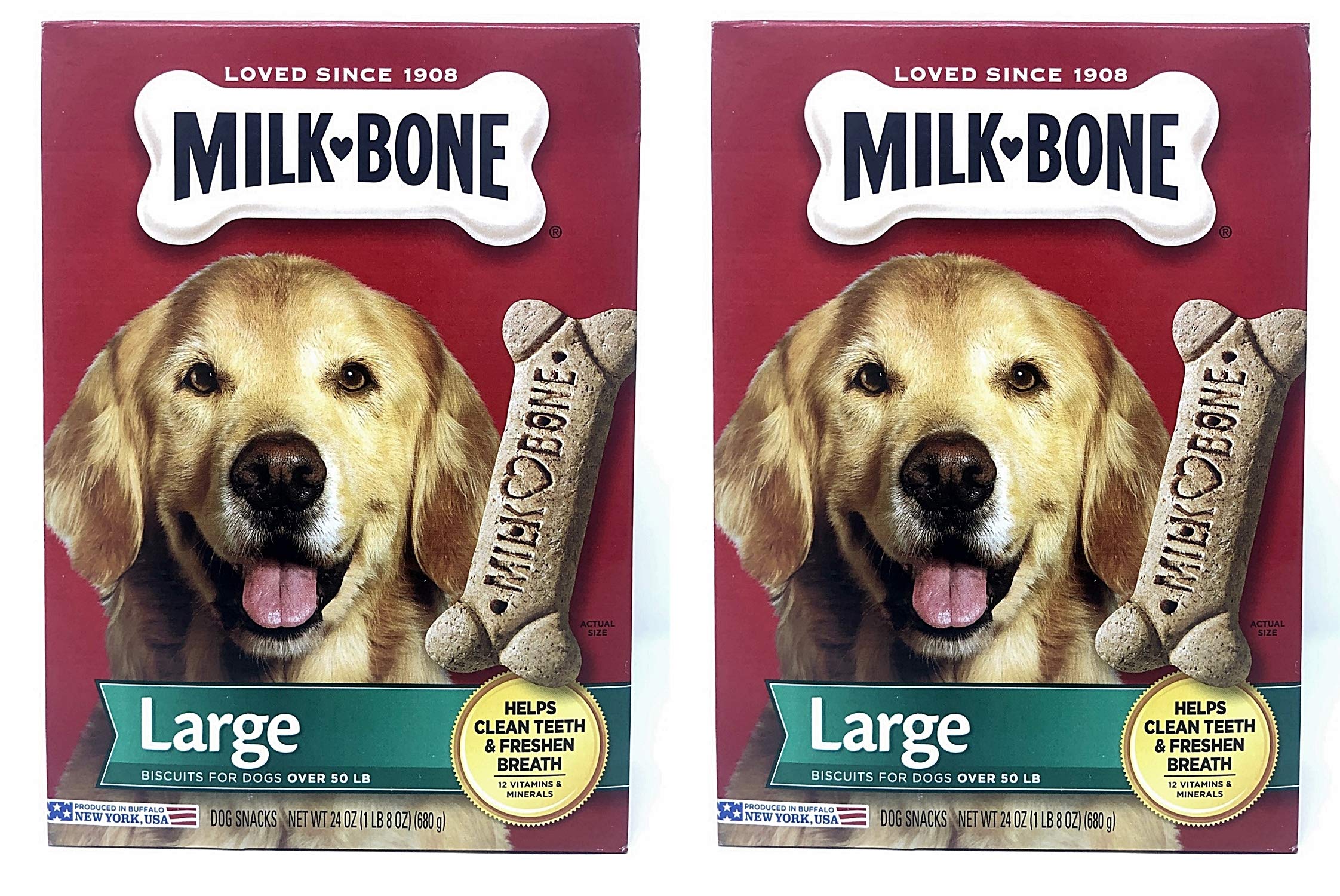Milk-Bone Original Dog Treats for Large Dogs, 24 Ounce (Pack of 2)