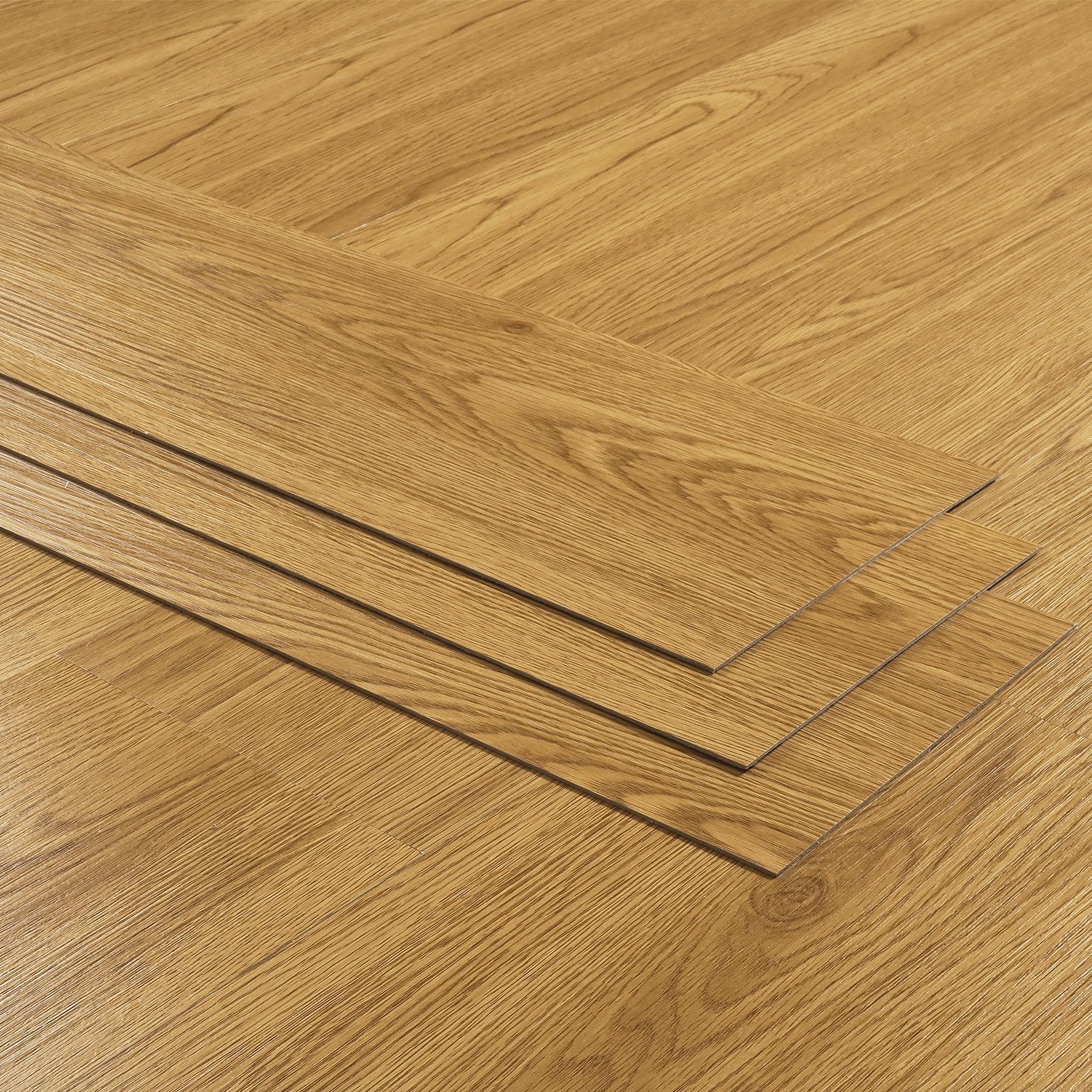 Decotalk Vinylboden Selbstklebend Holzoptik Bodenbelag Bad 90X15cm 17 Stück 2.3m² Dicke 1.66mm Wasserdichte PVC Bodenfliesen Braun Bodenaufkleber Leicht zu Verlegung Rutschfest für Wohnzimmer