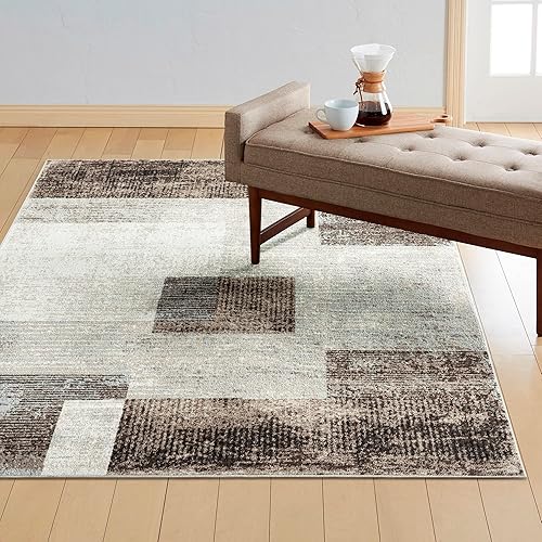 Miniatura 11 de Home Dynamix Everwash Treasure Creed - Alfombra geométrica moderna lavable a máquina, marrónbeige, 5.2 x 7.2 pies