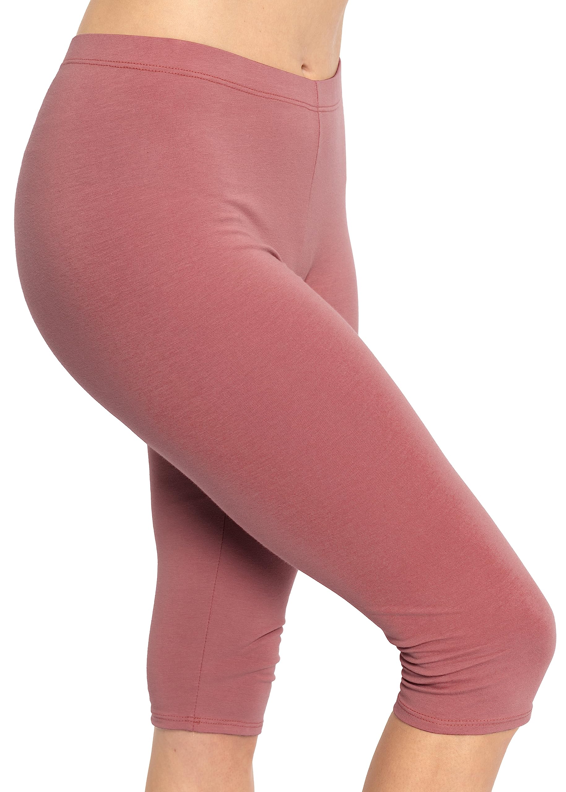 STRETCH IS COMFORT Cotton Capri Leggings, Knee Length Pants, Plus Size