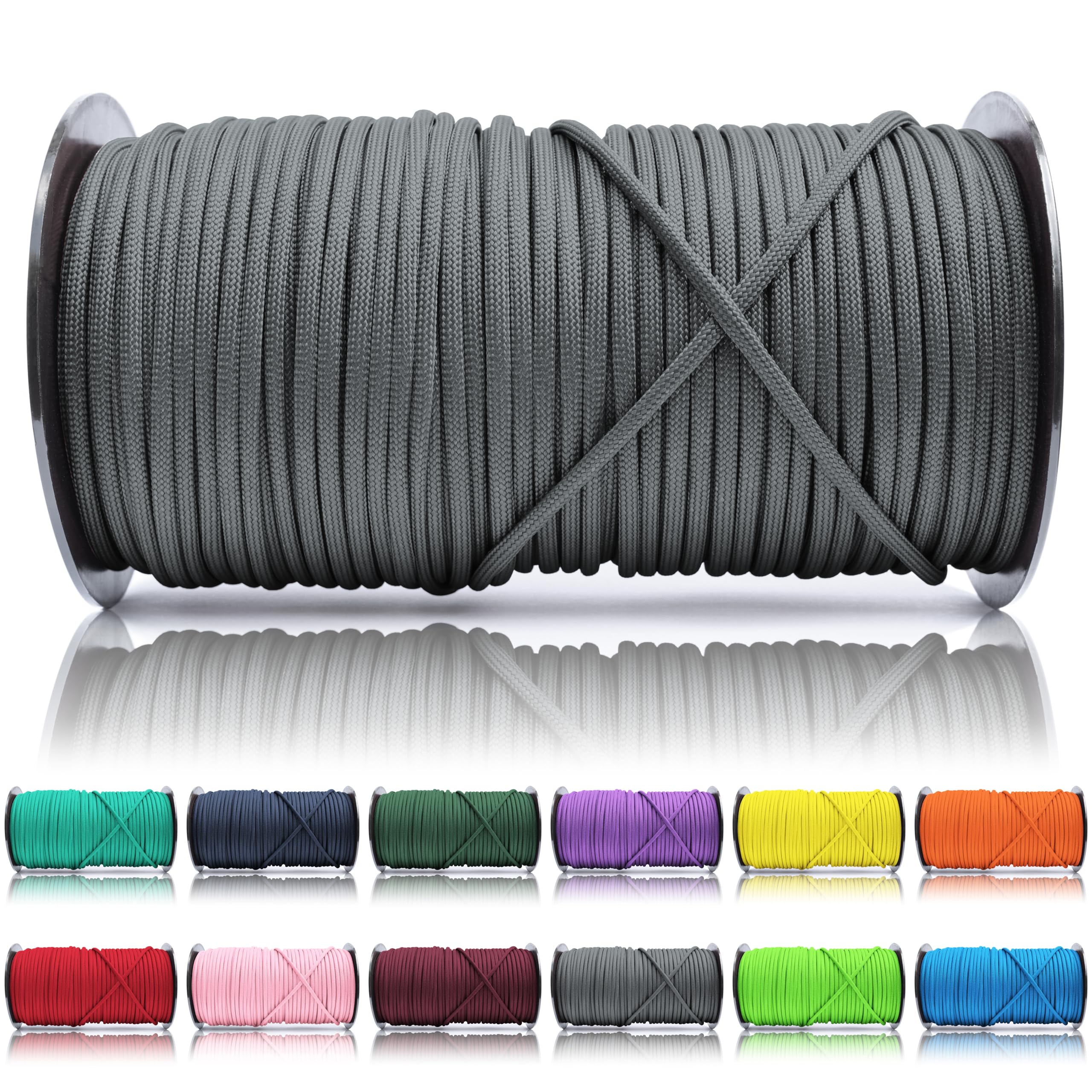 Ganzoo Paracord 550 Tipo 3, Cuerda 4 mm 100 m con 7 hebras Interiores, Funda poliéster/Nylon, para Outdoor Camping Supervivencia, rutas de Trekking, asegurar Tienda, Collar y Correa Perro, Oliva — view 88
