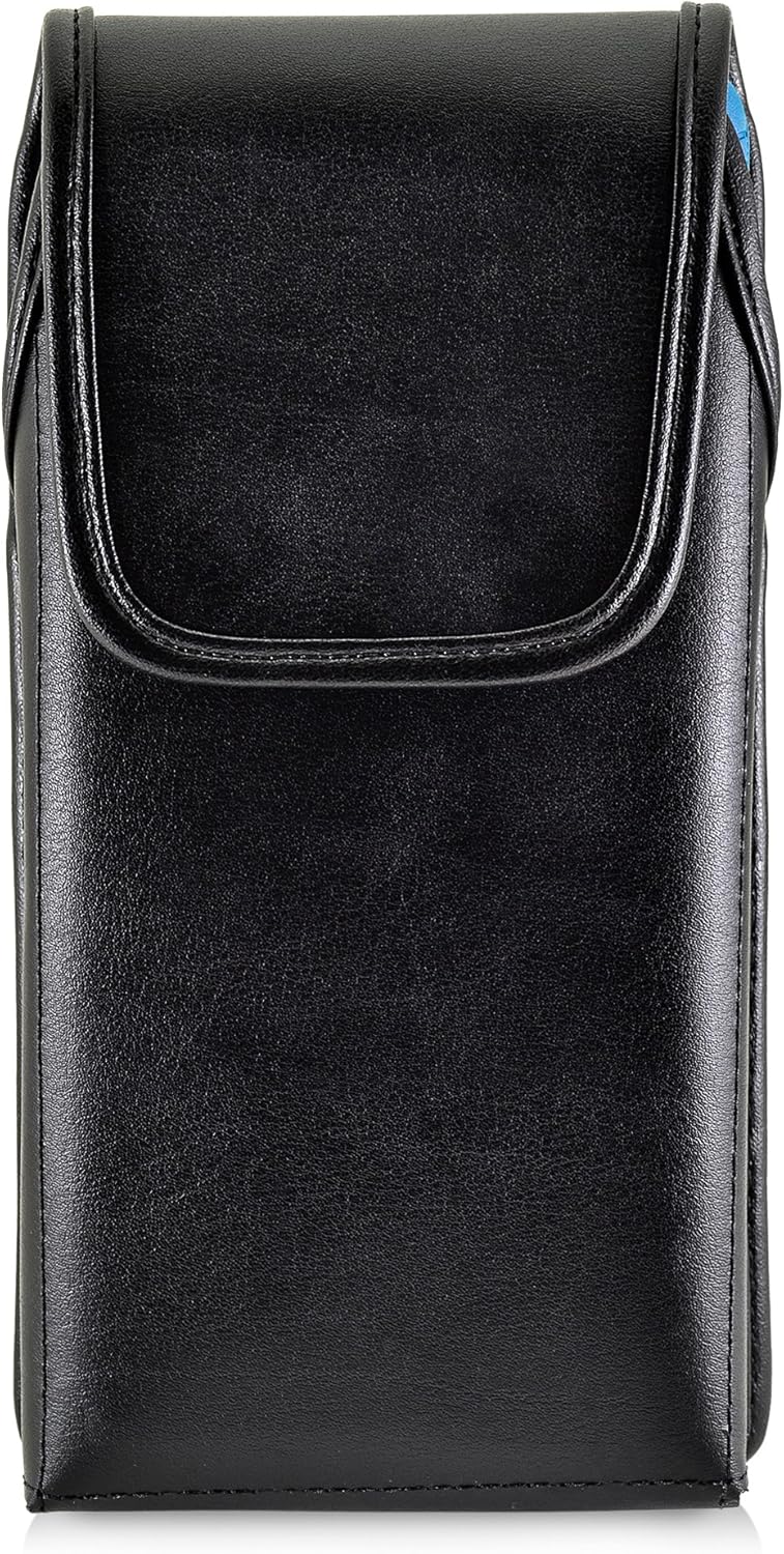 Turtleback Belt Case Compatible with Samsung Galaxy Note 8 Fits w/OB Defender or Bulky Cases, Black Vertical Holster Leather Pouch with Heavy Duty Rotating Ratcheting Belt Clip