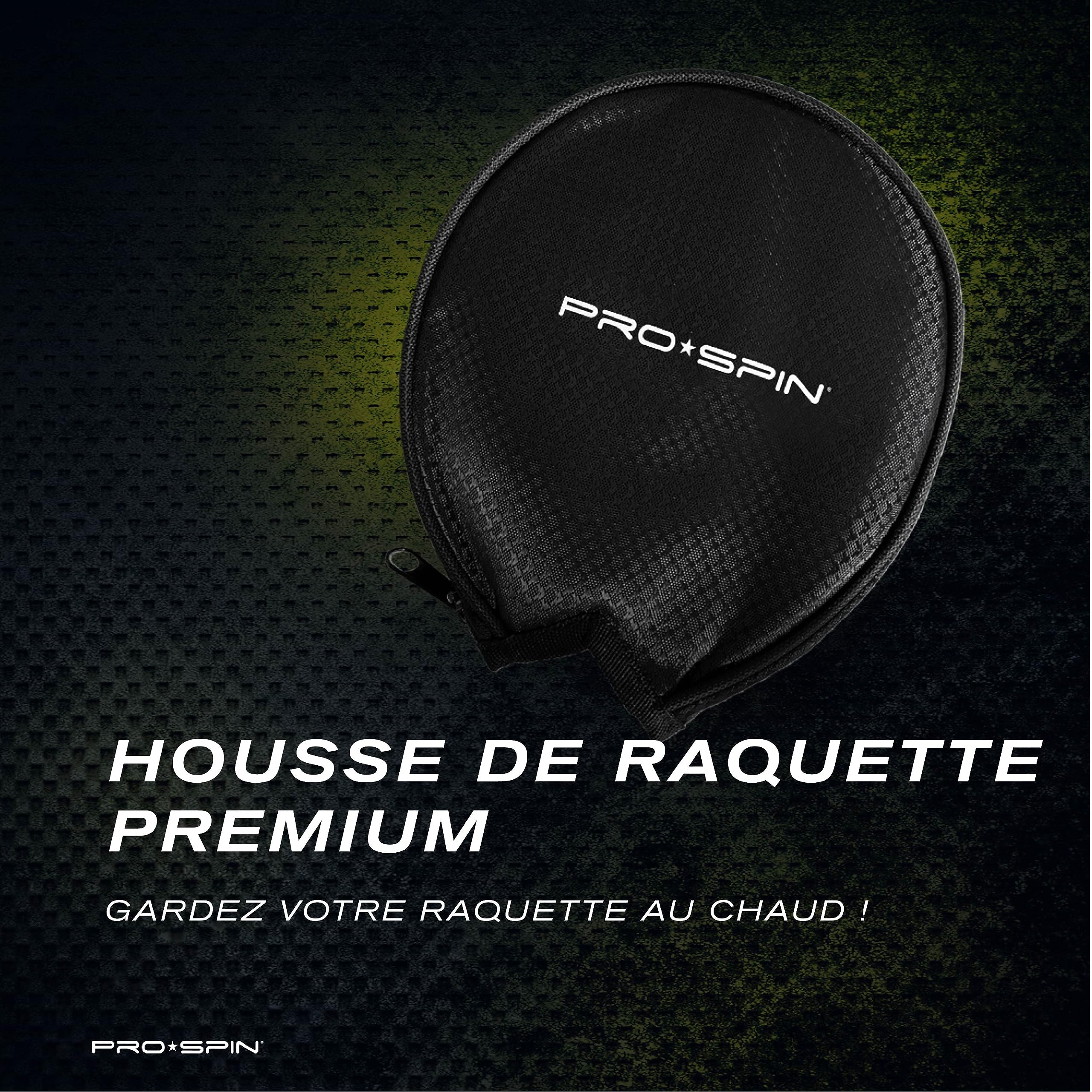 Raquette de Ping Pong PRO-SPIN Série Elite 7 Plis Fibre de Carbone Homologuée ITTF
