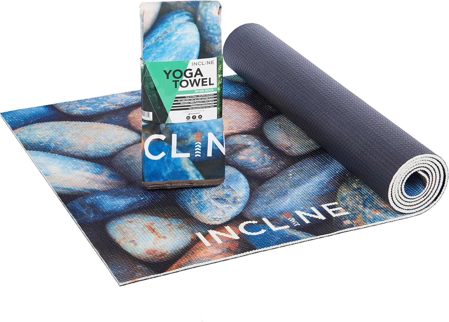 Incline Fit Printed Yoga Mat and Towel