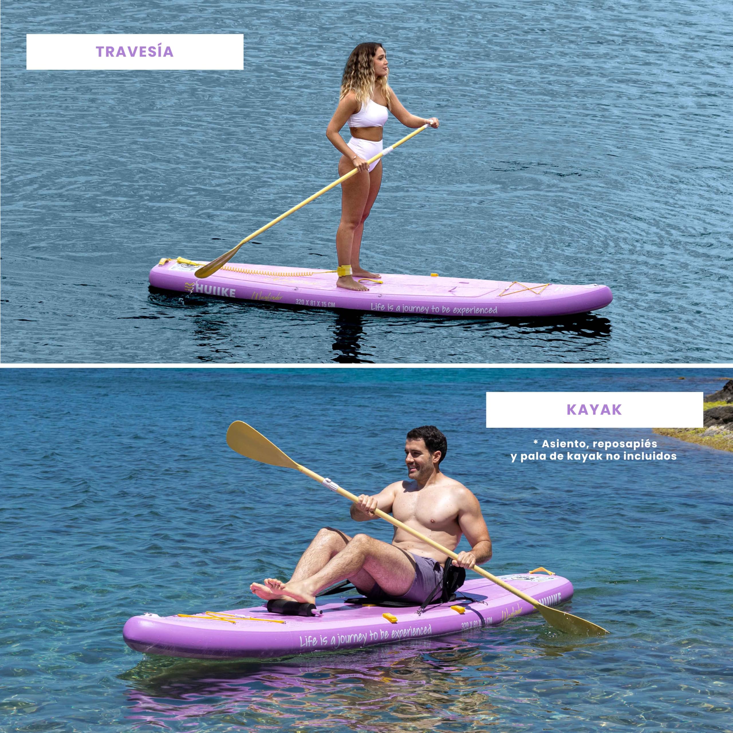 HUIIKE Tabla Paddle Surf Hinchable Touring con Accesorios Incluidos, Remo, Quilla, Leash, Inflador y Mochila. Stand Up Paddle Board Gran Estabilidad y Resistencia