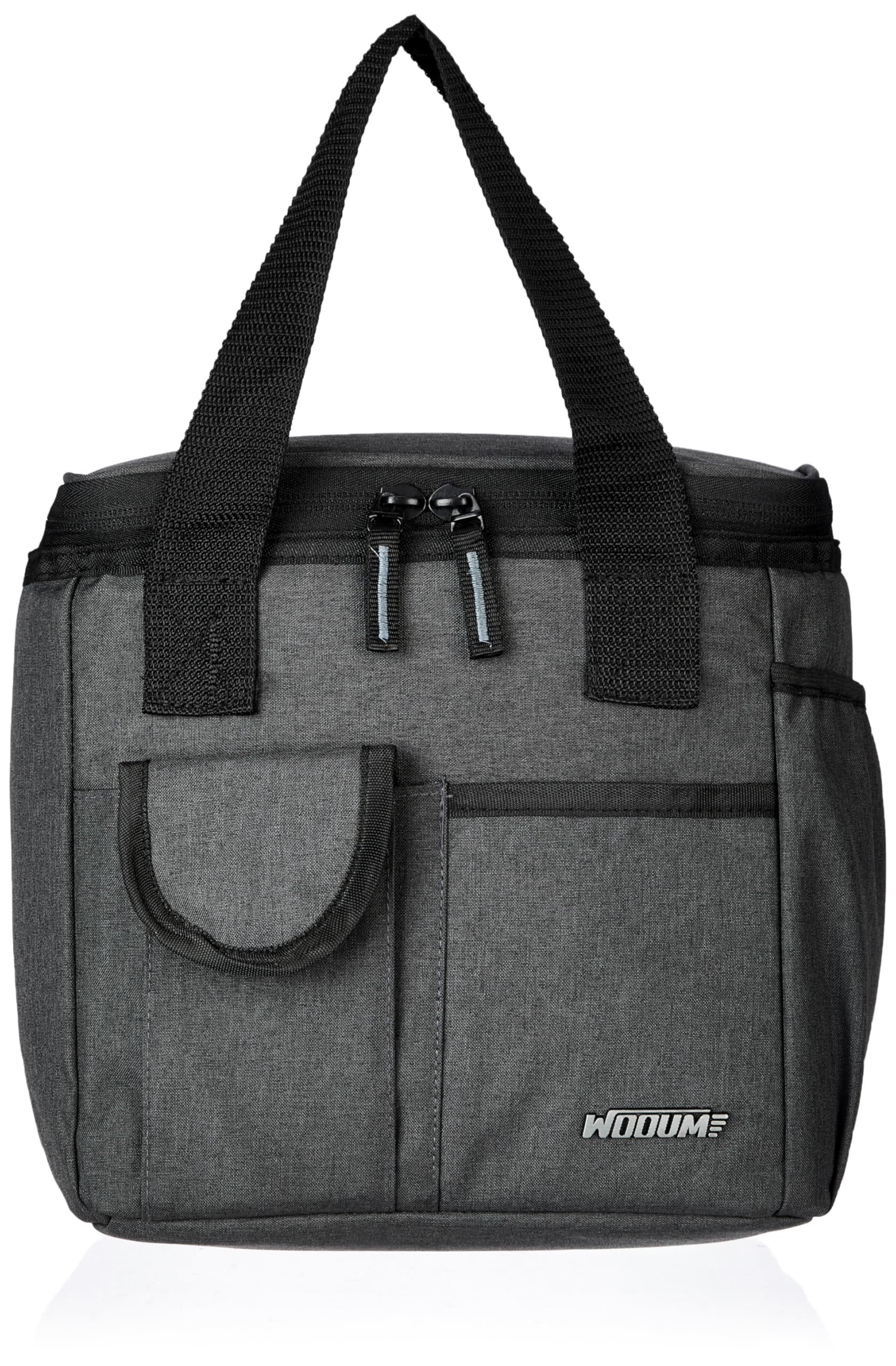 Wooum PVC Fabric Lunch Bag for Men Women for Office Travel Lunch Pouch Lunch Box Bag with Handle and Shoulder Strap Tiffin Holder Bag for School College and Picnic Navy Blue, 8 Liters (Grey)-image-18