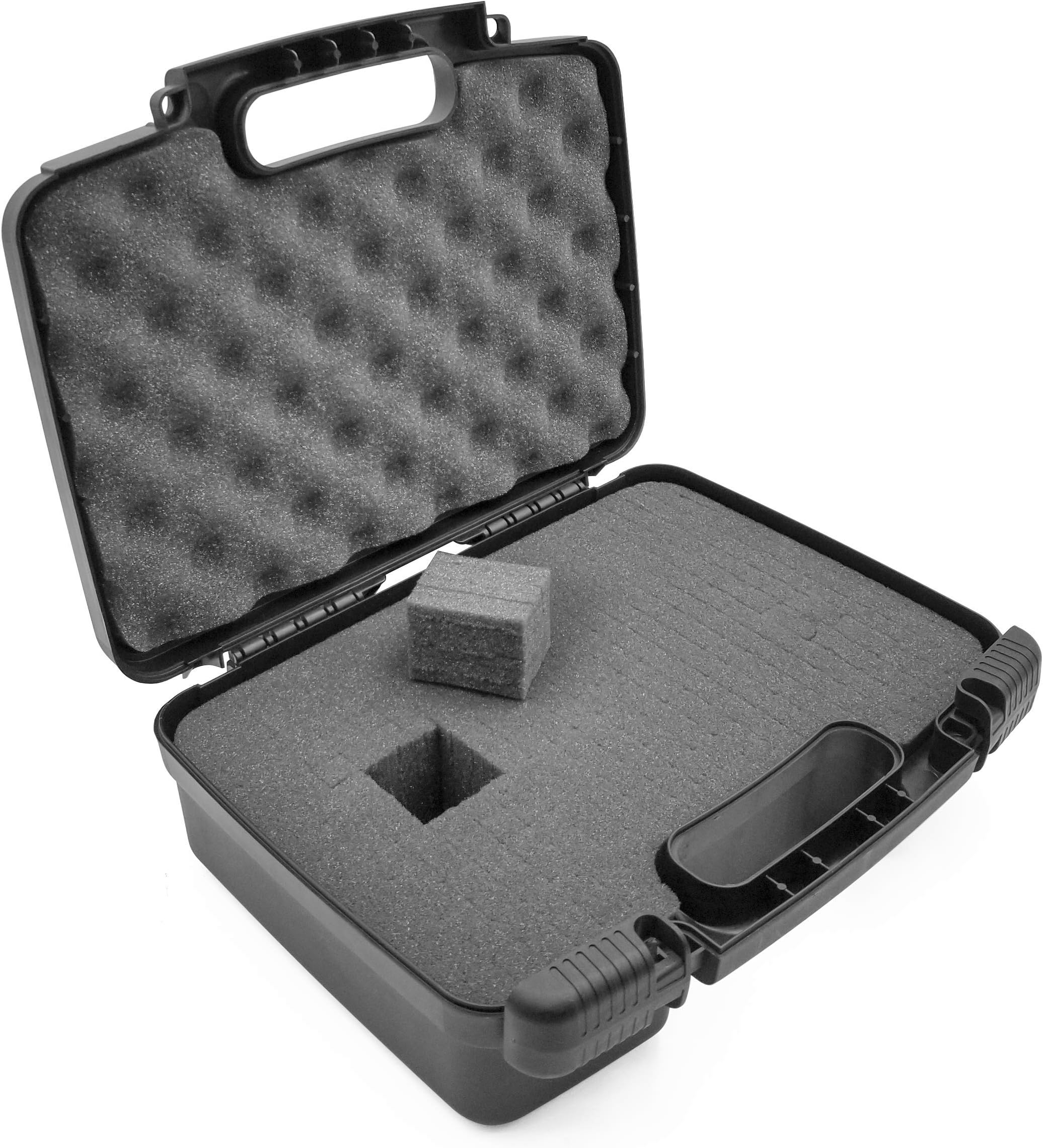 12" Customizable Foam Case for Portable Electronics - Hard Carrying Case with Pre-Diced Foam Interior for Use As Pico Projector Case, Microphone Case, Recorder Case and More