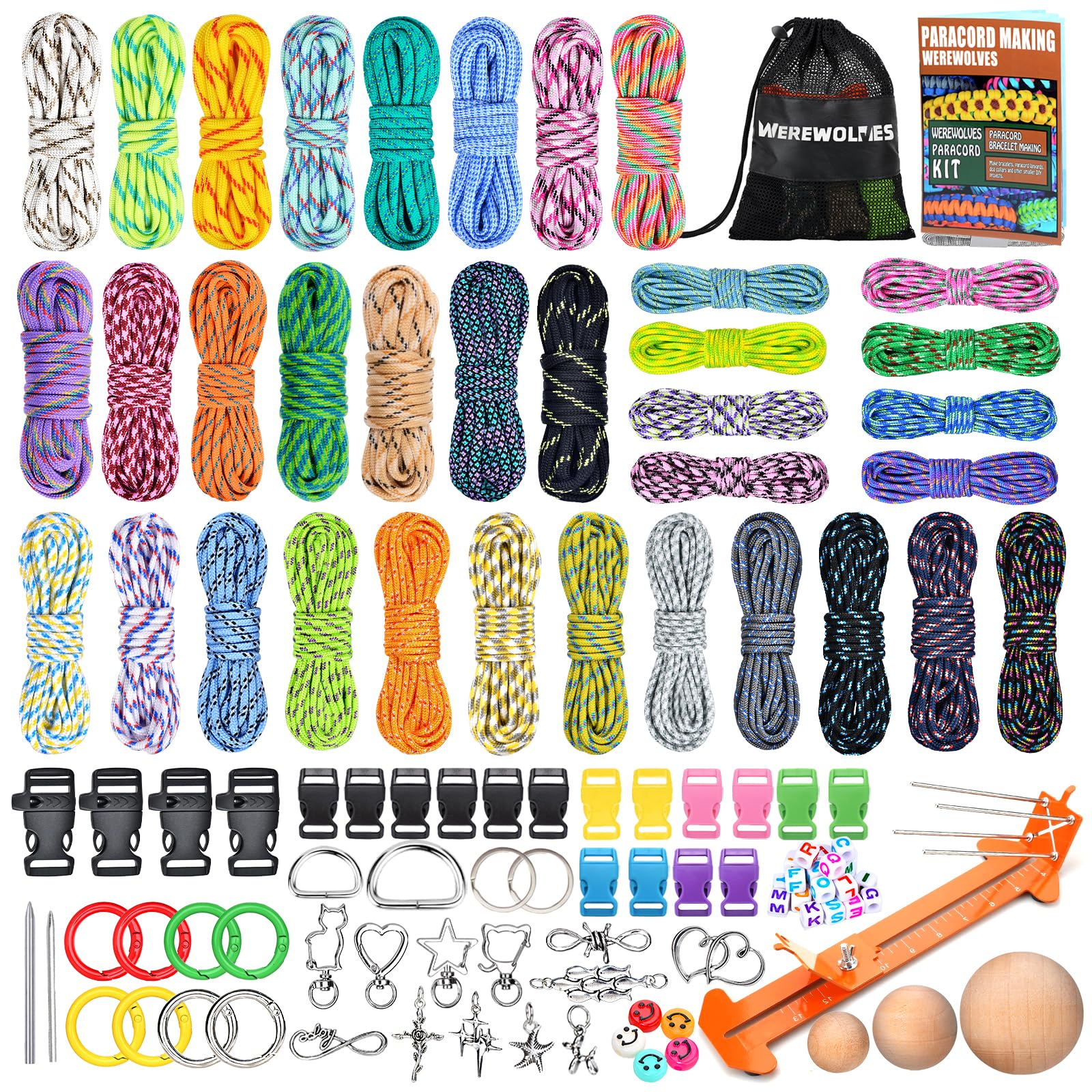 WEREWOLVES Kit de gabarit de bracelet en paracorde, 3 m