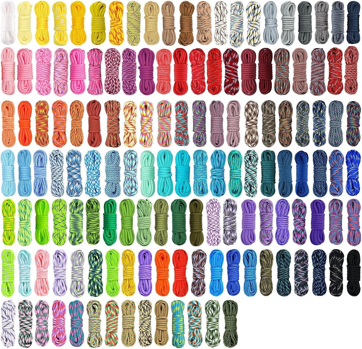 WEREWOLVES 140 Colors Paracord Combo Kit, 10 Feet Paracord Bracelets Kit | 550LB paracord, Making Bracelets, Lanyards, Dog Collars, Multifunction parachute, Multicolor Adults Rope for Crafts