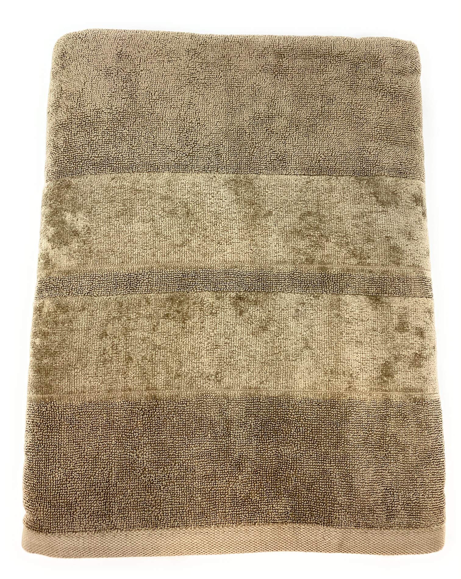 Elegante Telo Bagno in Cotone Ritorto Riccio/Velluto PHP Art. Joy cm. 100x150 (Castoro)