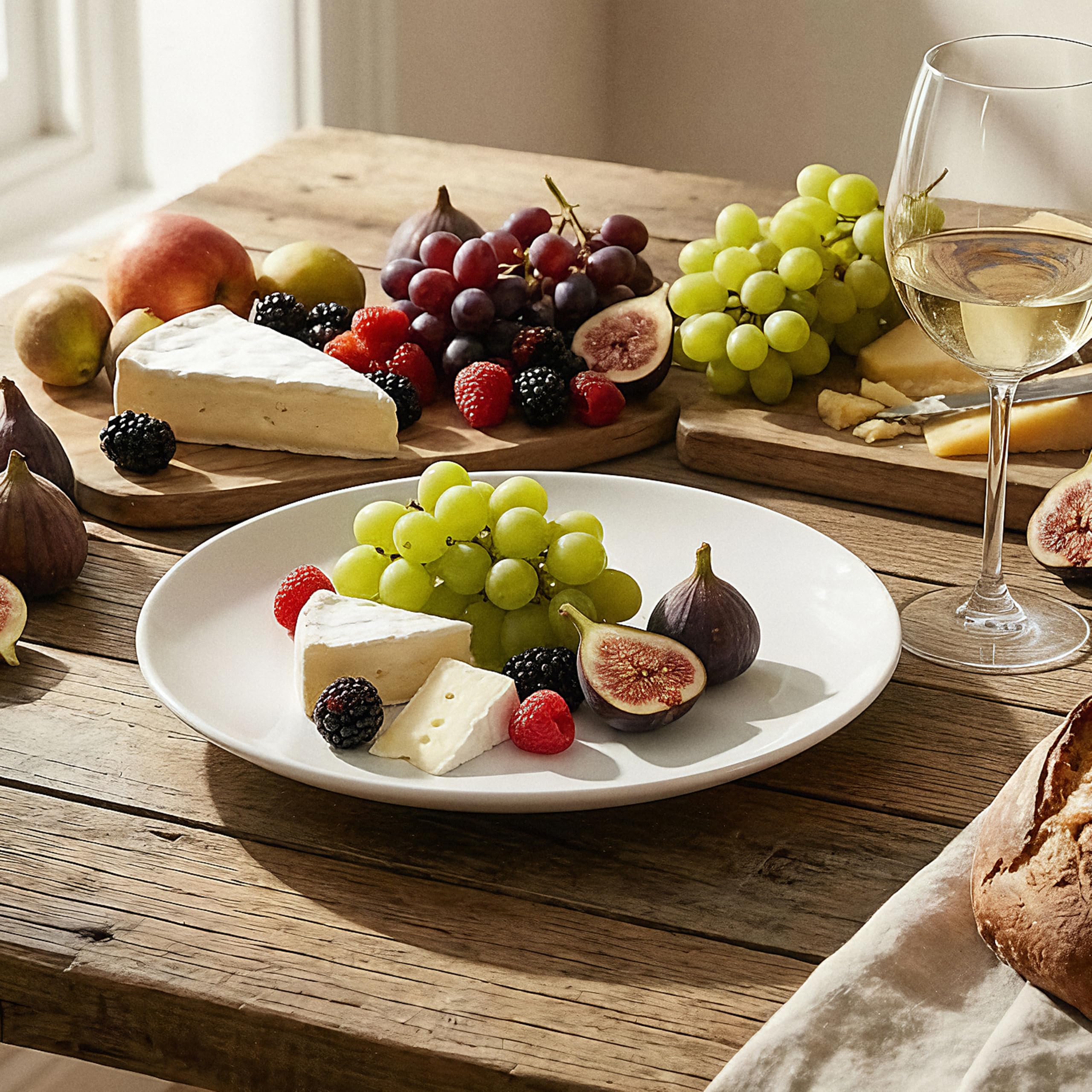 summa Pack de 6 platos llanos coupe blancos - 32cm - Colección Alba - Platos de Porcelana de altas prestaciones - Diseño elegante - Uso en casa y restaurantes