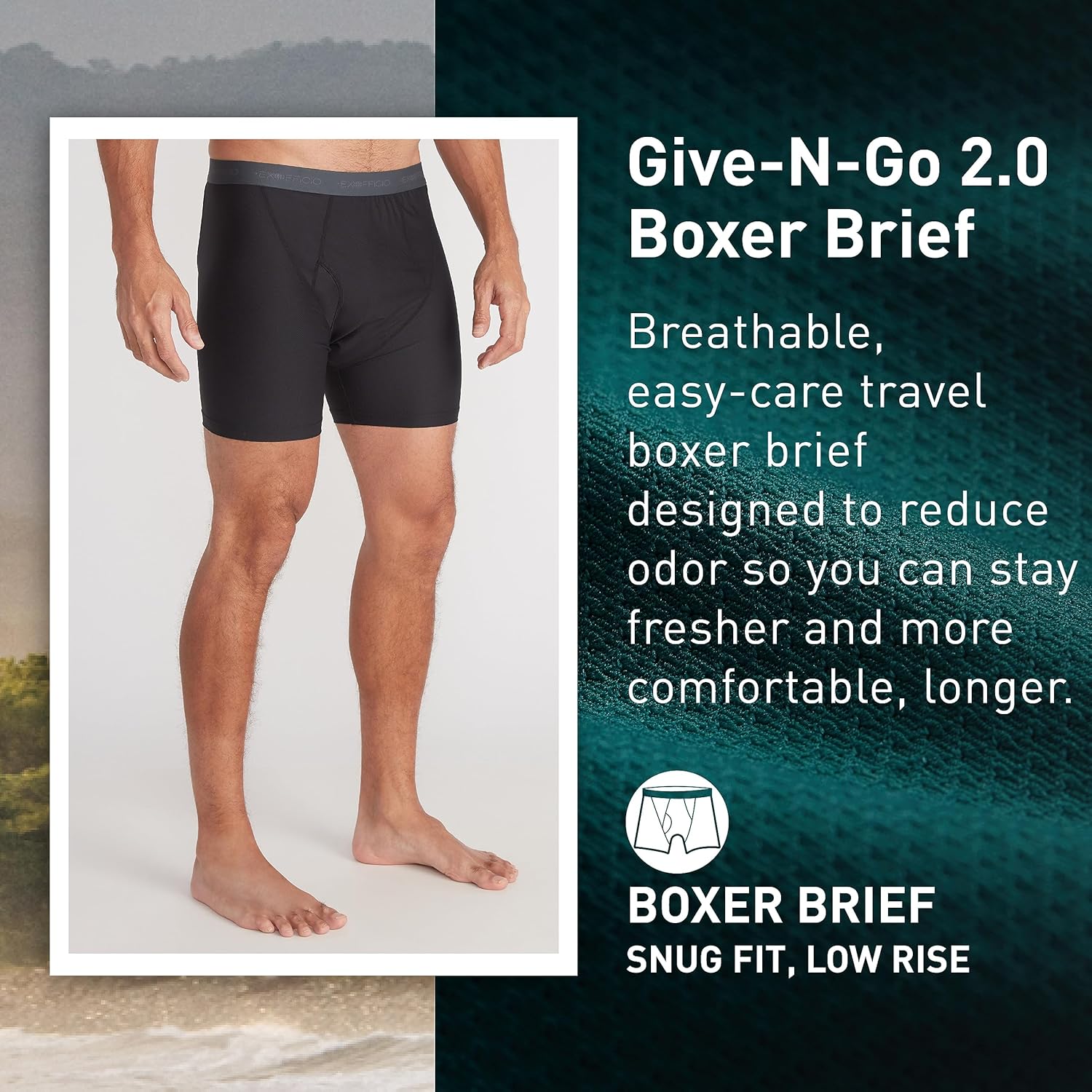 ExOfficio mens Give-n-go 2.0 Boxer Brief - Cool and Comfortable Underwear - Image 2