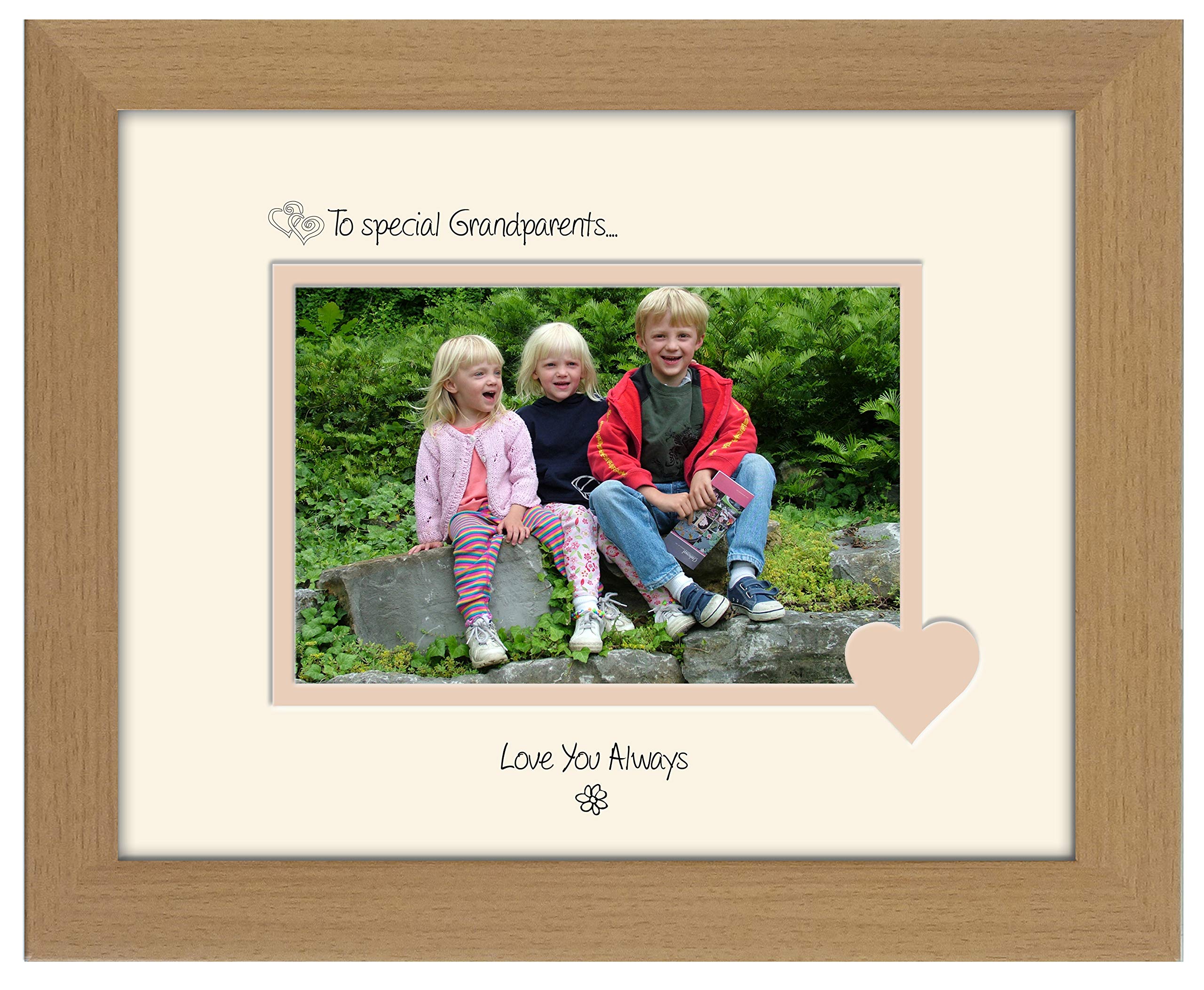 Photos In A Word Oak Finish Frame Cream Mount Beige Inside Grandparents Photo Frame Special Grandparents Love You Always Double Mounted Quality Gift (Oak Finish Frame Cream Mount Beige Inside)