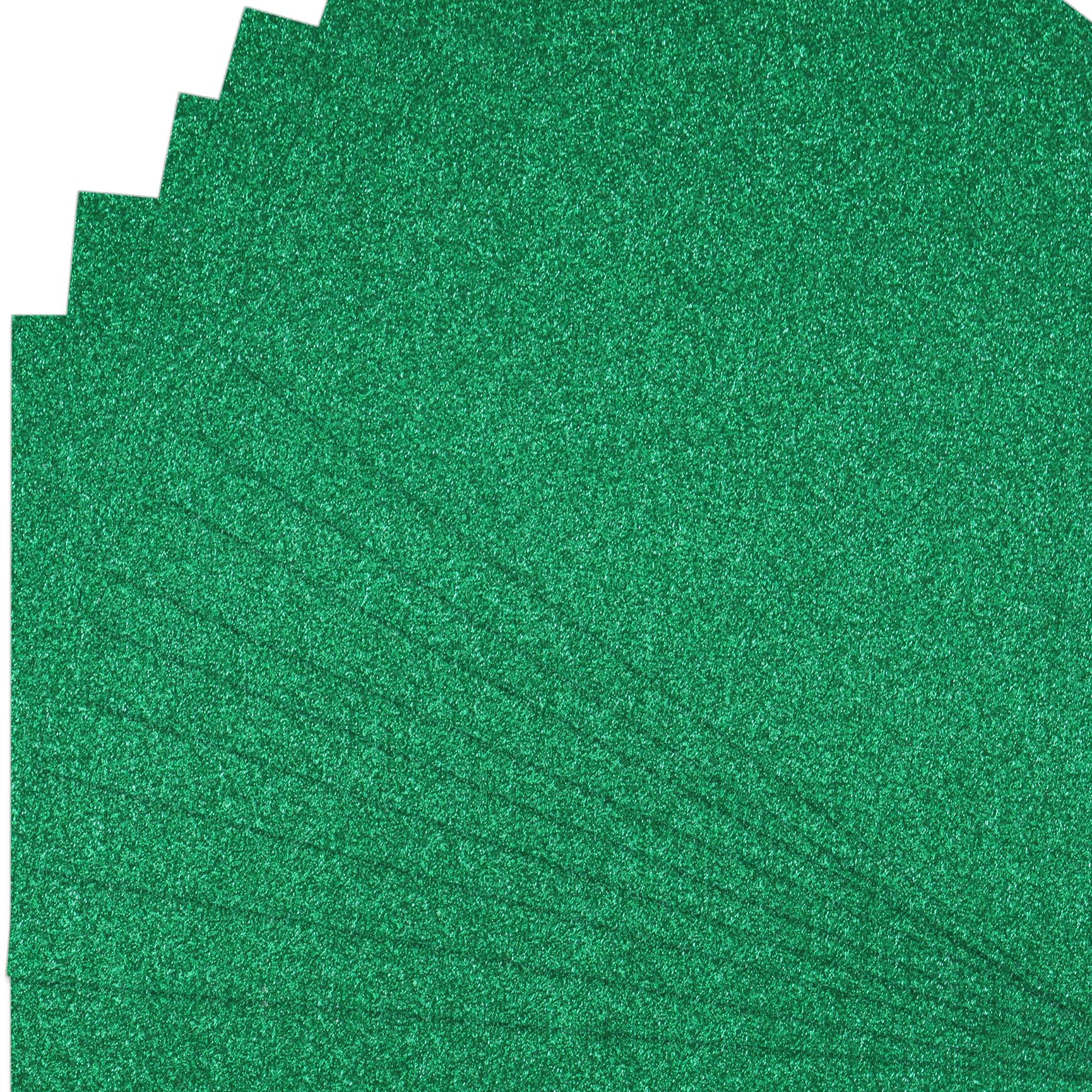 15 Sheets A4 Green Glitter Cardstock, 300gsm Non Shed Glitter Craft Paper for Scrapbook DIY Art Project Greeting Cards Party Decoration