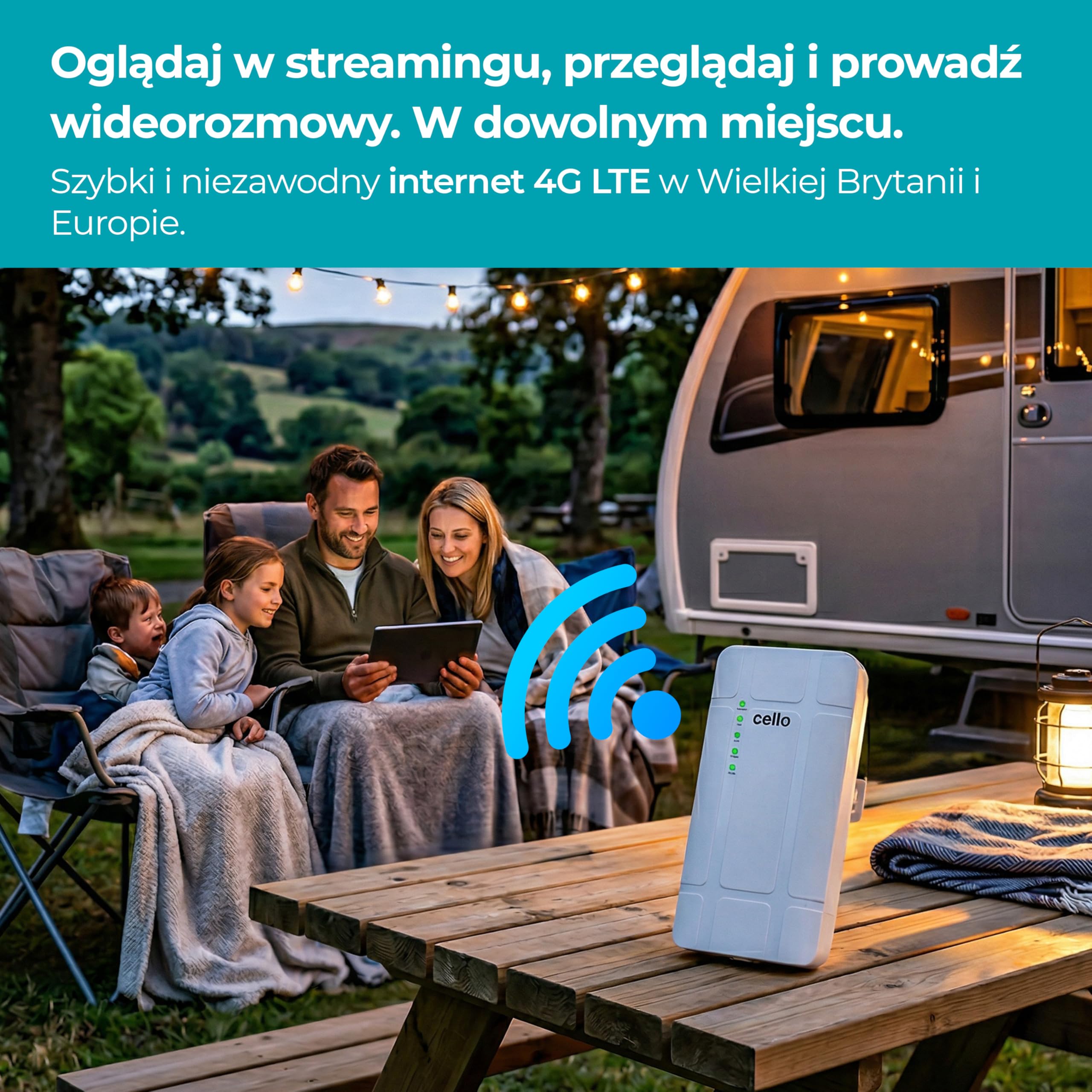 Cello Zewnętrzny router 4G LTE z gniazdem SIM, wodoodporna i pyłoszczelna obudowa, WiFi 300 Mb/s, obsługa PoE, odblokowany mobilny router szerokopasmowy do domu, gospodarstwa, CCTV, lokalizacji