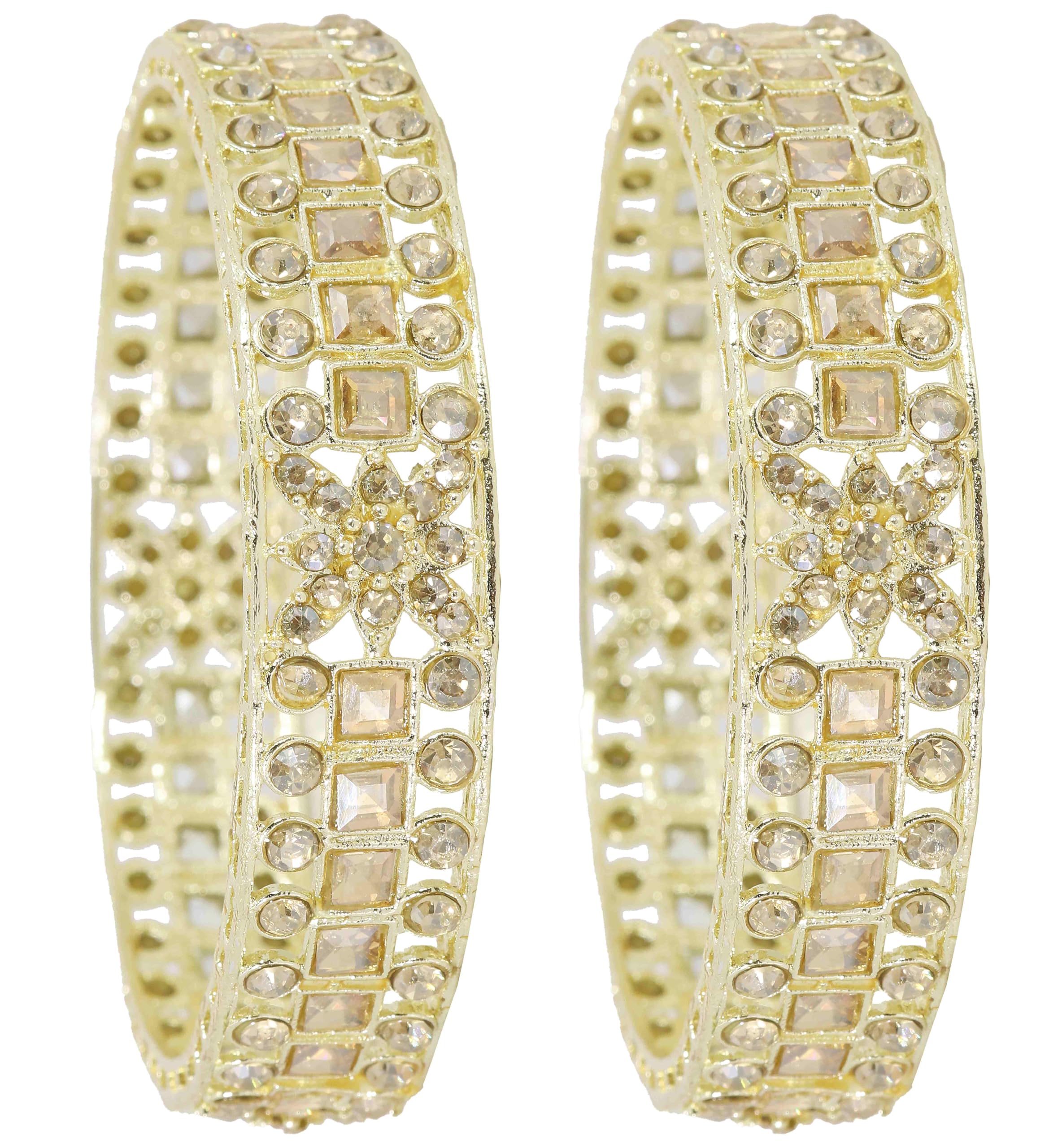 NMII Gold Plated Metal Kada Bangles Set For Women & Girls with American Diamond Stone | Stone Work Stylish Bangles | Traditional Bangles For Wedding, Party, Fashion Jewellery-(MAH73-Gold-2.6) (B0CYPQ1Y82) Amazon Price History, Amazon Price Tracker