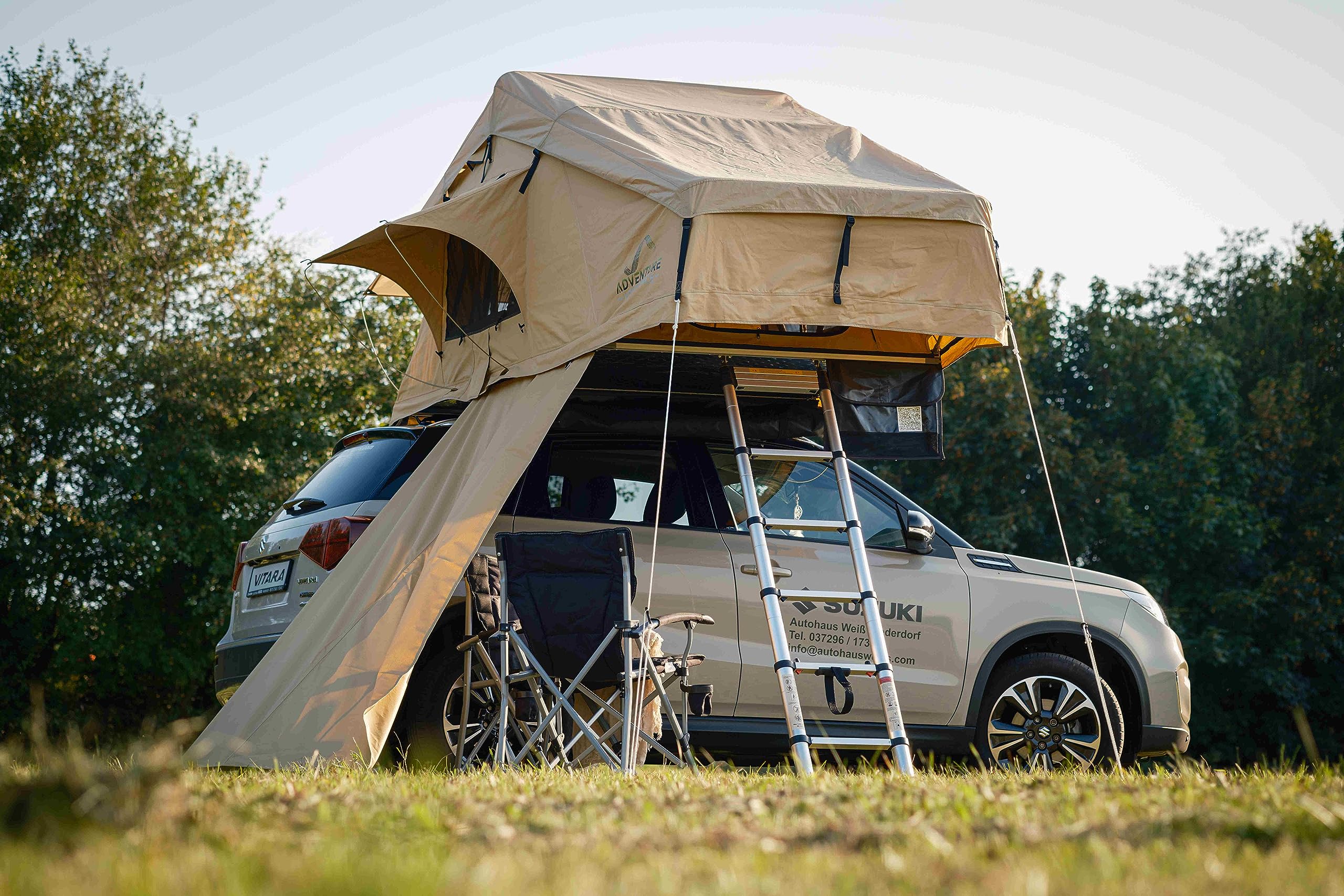 Adventure Xperience Seitenwand für Dachzelte, Seitenschutz für die Kederleiste, Dachzelt Zubehör, Universell für Klappdachzelte Sport & Freizeit