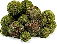 BYHER 18pcs Decorative Moss Balls Set - Fake Moss, Rattan & Green Balls for Bowl Fillers, Farmhouse Centerpieces, Vase Fillers, Wedding & DIY Crafts