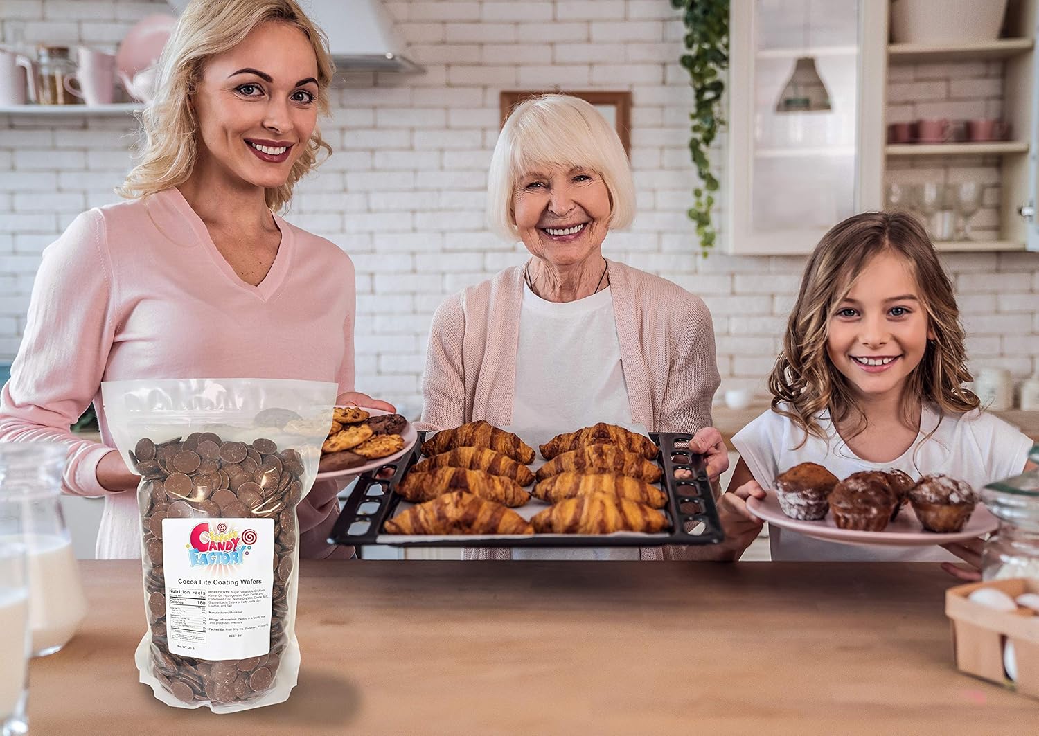 Sarahs Candy Factory Premium Coating Melting Wafers Milk Chocolate Baking Cocoa Lite in Bag, 5 Lbs For Cookies, Muffins, Cake Chocolate & Melted Choco