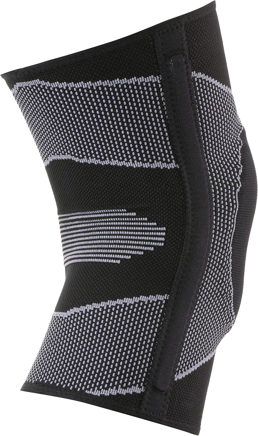McDavid Elastic Compression Knee Sleeve with Gel Pad. 4-Way Elastic Brace with Strays. For Stability, Recovery, Injury, Walking, Running Pain. Left and Right Leg. Patella Support.