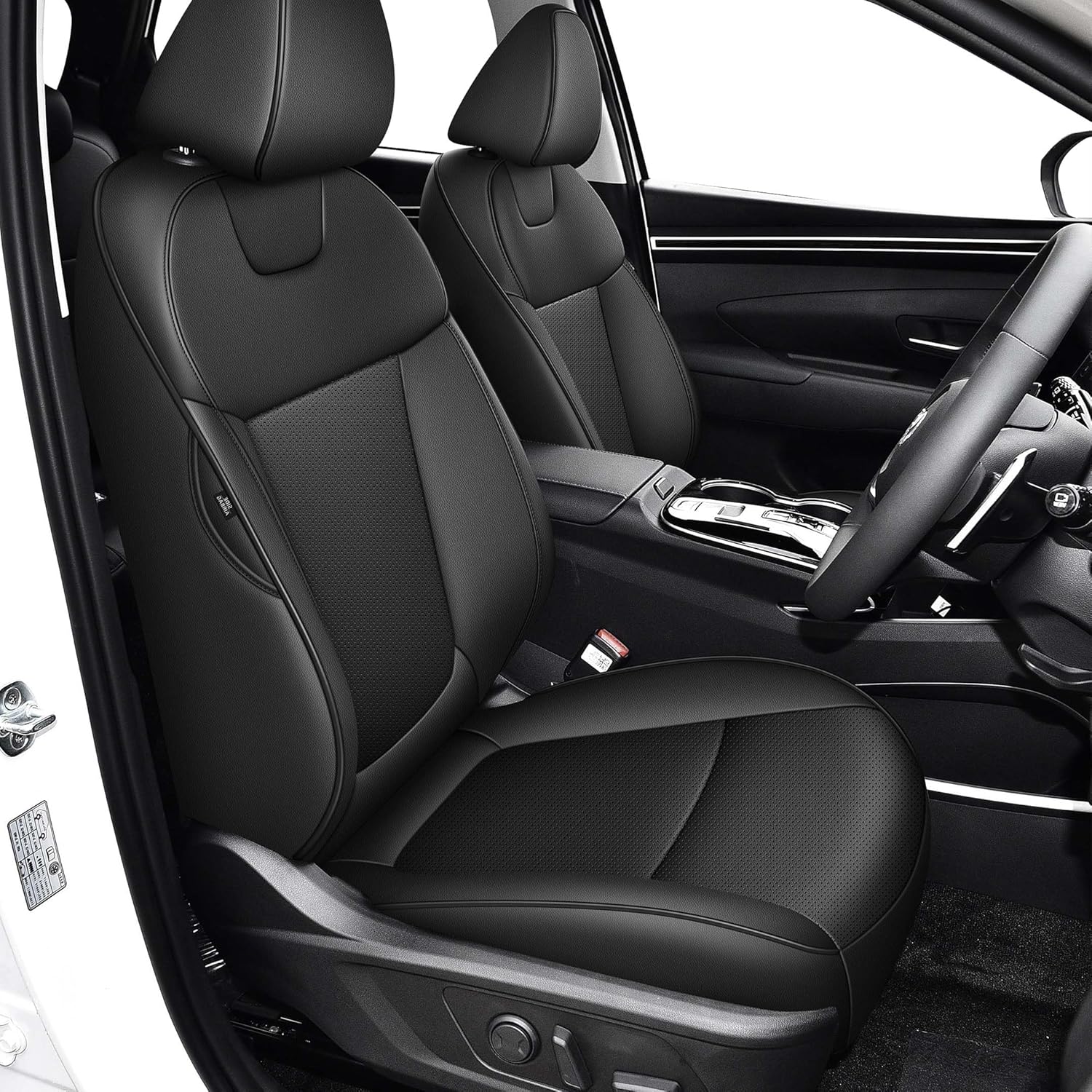 TTX LIGHTING Custom Fit Seat Covers for Hyundai Tucson 2022 2023 2024 XRT,SE,SEL,N Line,Limited - Faux Leather Full Set Compatible Airbag Car Seat Protector Black?Not for Hybrid 2022-2024 Tucson XRT,SE,SEL,N Line,Limited