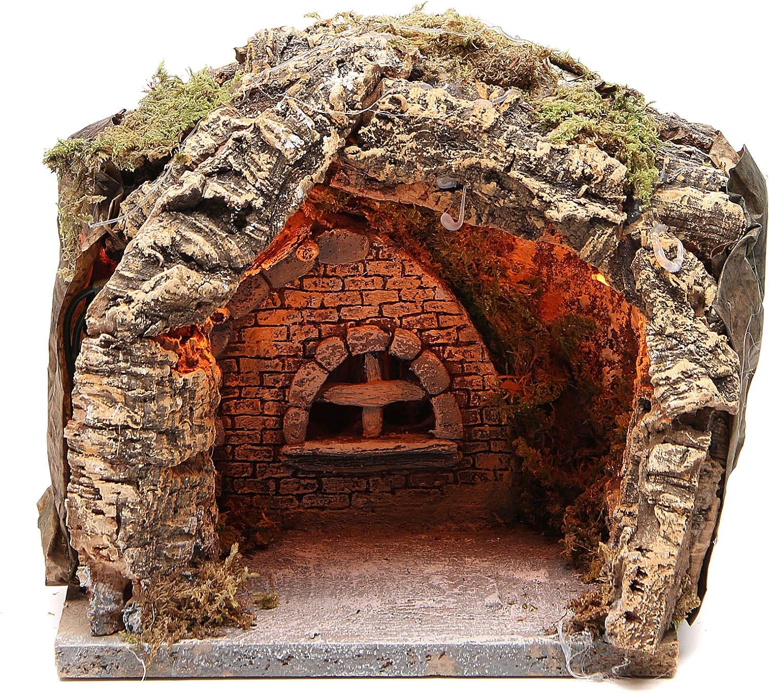 Holyart Illuminated Grotto in Cork for Neapolitan Nativity 20x20x18cm