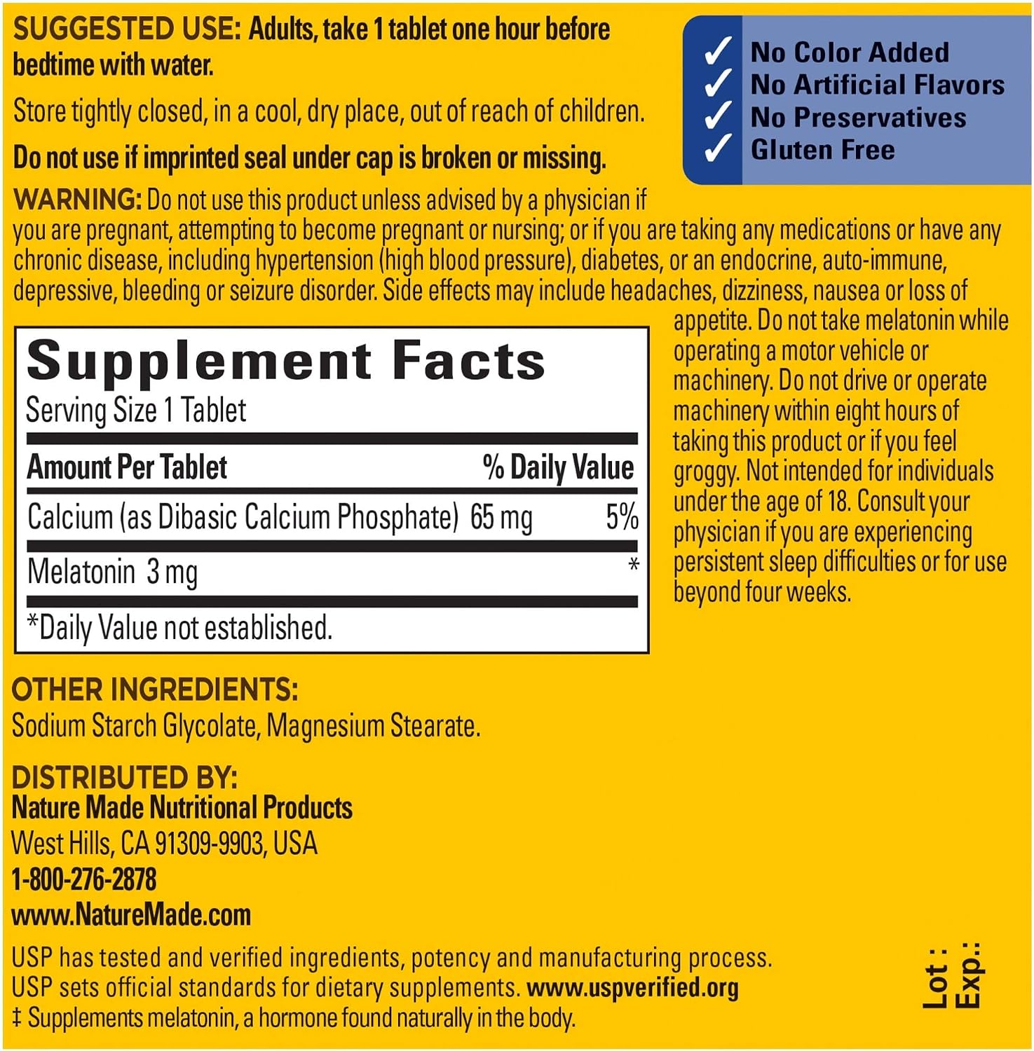 Melatonin 3mg Tablets, 120 Count for Supporting Restful Sleep
