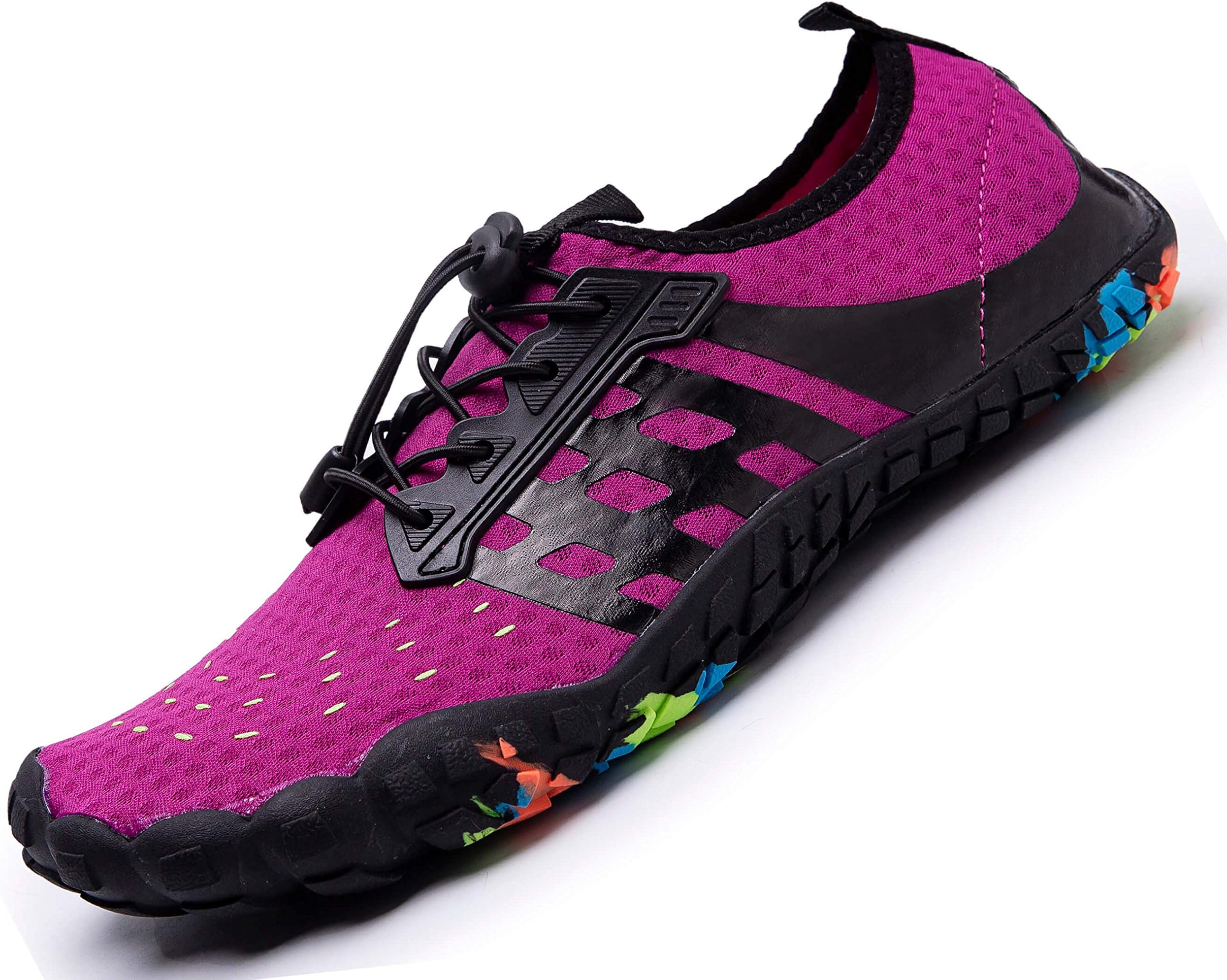 Mens Womens Aqua Water Shoes Beach Pool Running Hiking Shoes Quick Dry Barefoot Sports Exercise for Walking Swimming Diving Surf Yoga，Purple 8.5 Women / 7 Men