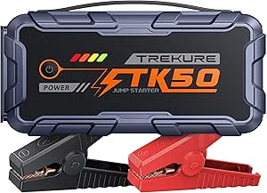Starthilfe Powerbank für PKW 8000A (All Gas/12,0L Diesel), Auto Starthilfe 26800mAh, 12V Autobatterie Booster mit 800 Lumen Taschenlampe, 2 USB Ausgänge, Verdickt Starthilfekabel, Tragbarer Griff