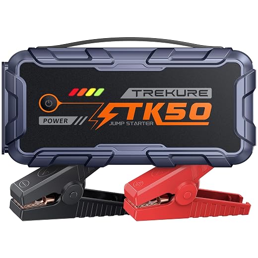 TREKURE Car Battery Jump Starter 8000A 26800mAh, Portable Car Jump Starter for All Gas and 12L Diesel Engines, Power Bank & Battery Jumper, Portable Jump Box Car Battery with Fast Charge, LED Light